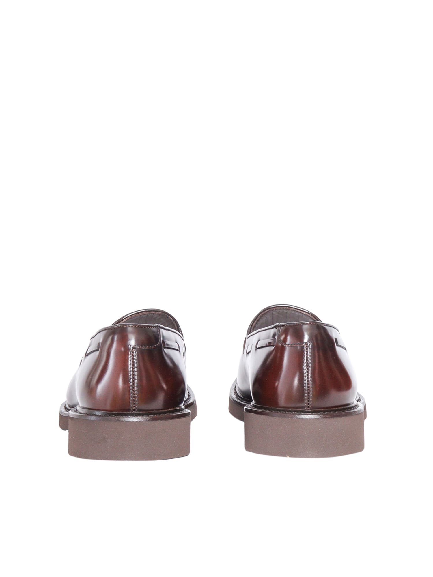 Doucal's Vintage Style Oil Loafers In Brown