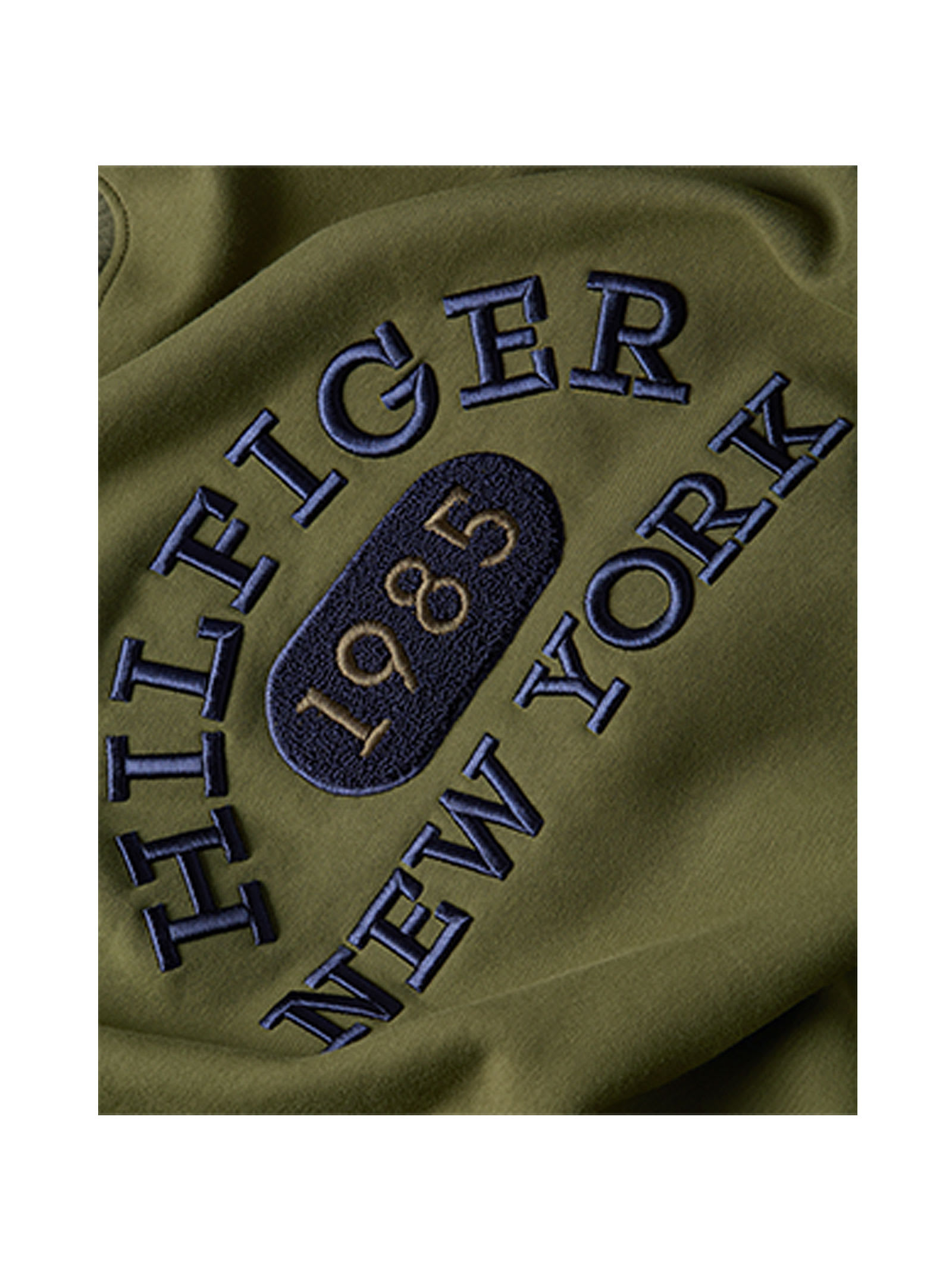 Shop Tommy Hilfiger Monotype College Style Sweatshirt In Putting Green