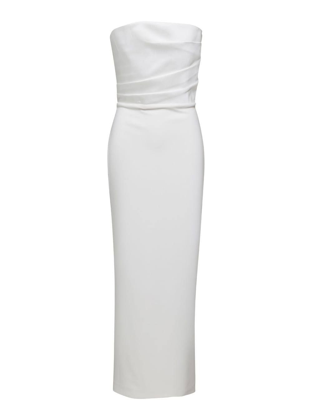 Shop Solace London White Draped Maxi Dress With In Techno Fabric Woman