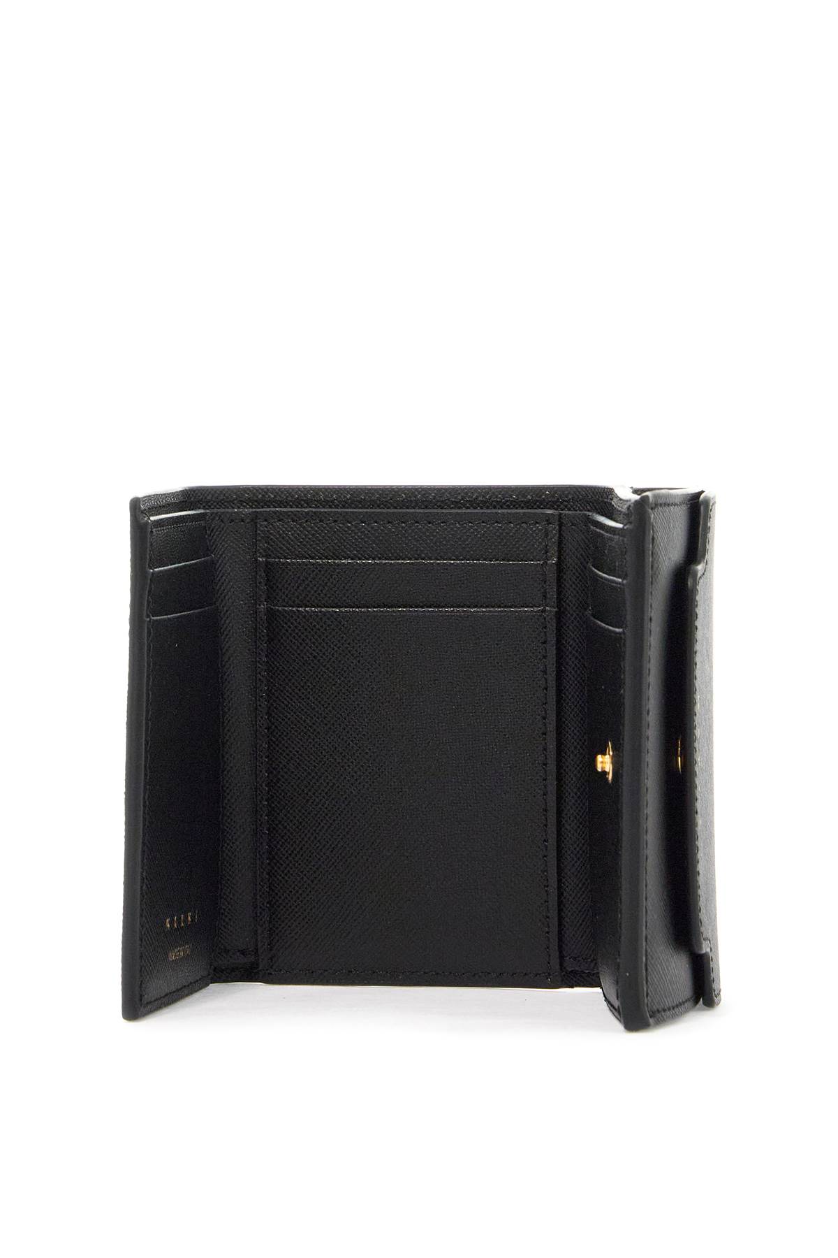 Shop Marni Saffiano Leather Tri-fold Wallet In Black (black)