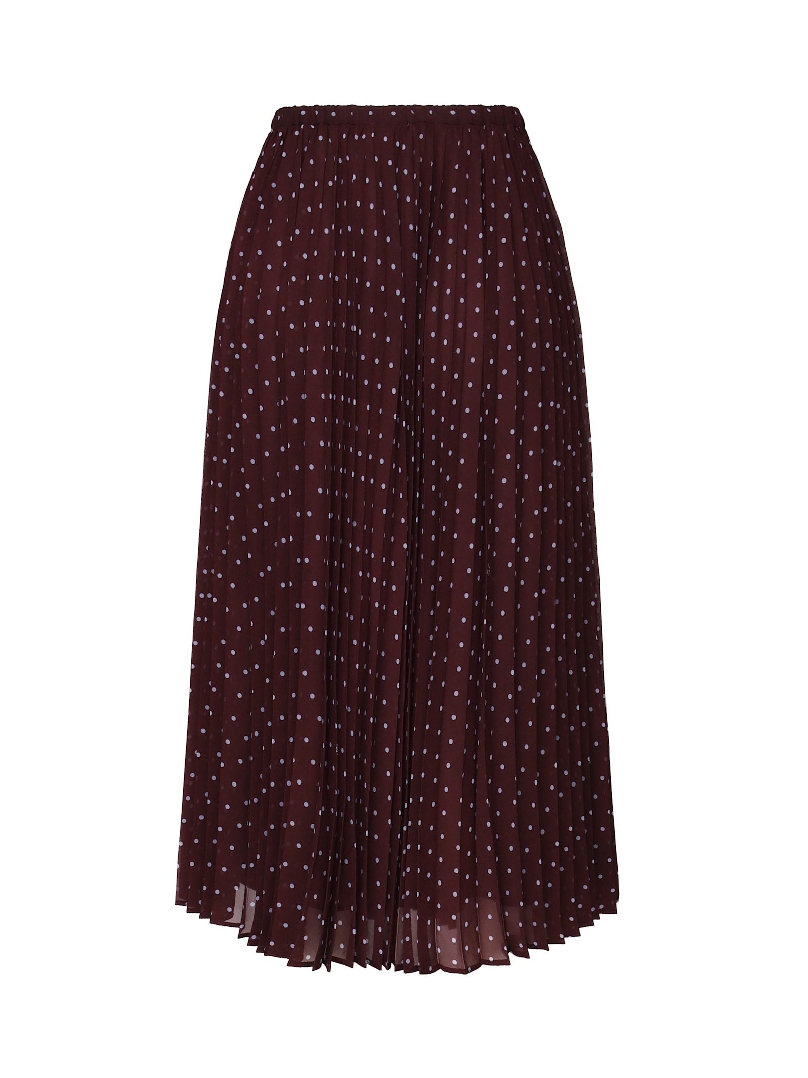 Shop Pinko Polka Dot Pleated Chiffon Skirt In Purple