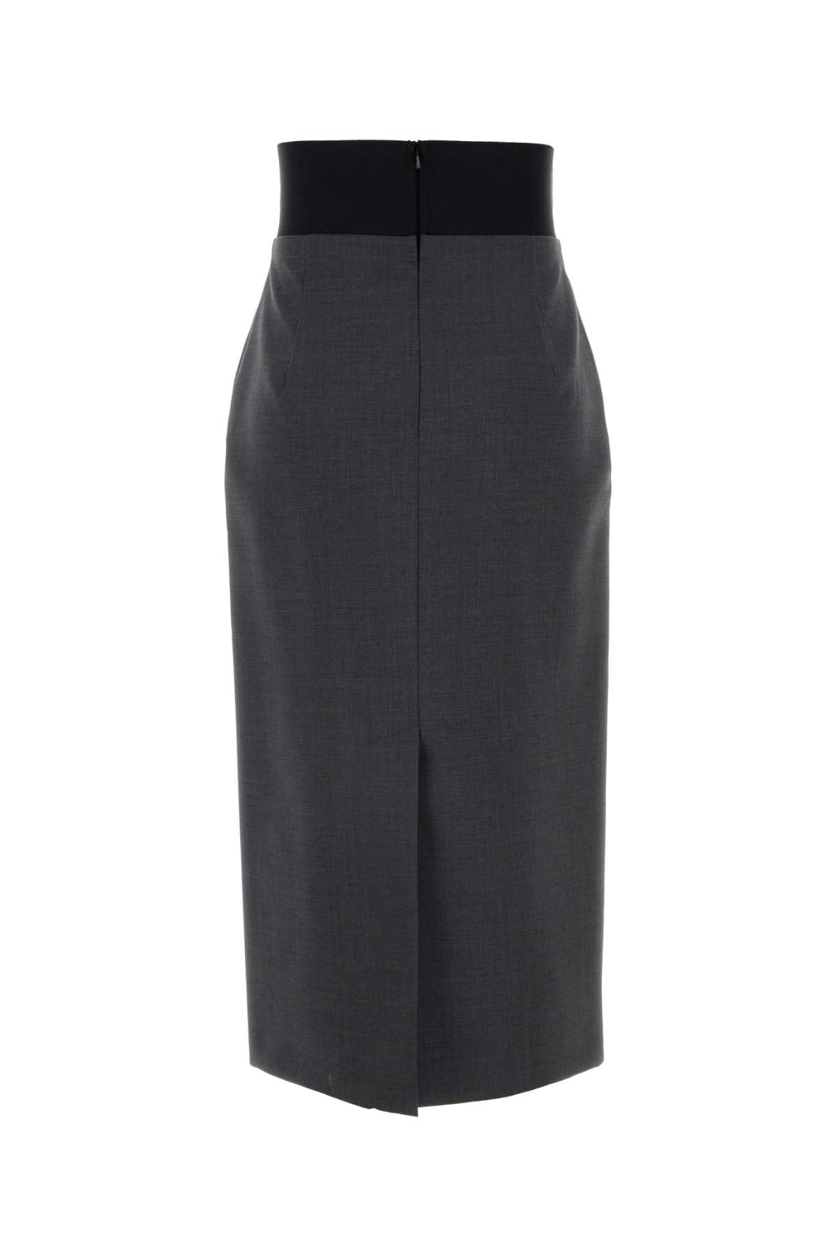 Shop Sportmax Dark Grey Wool Anny Skirt