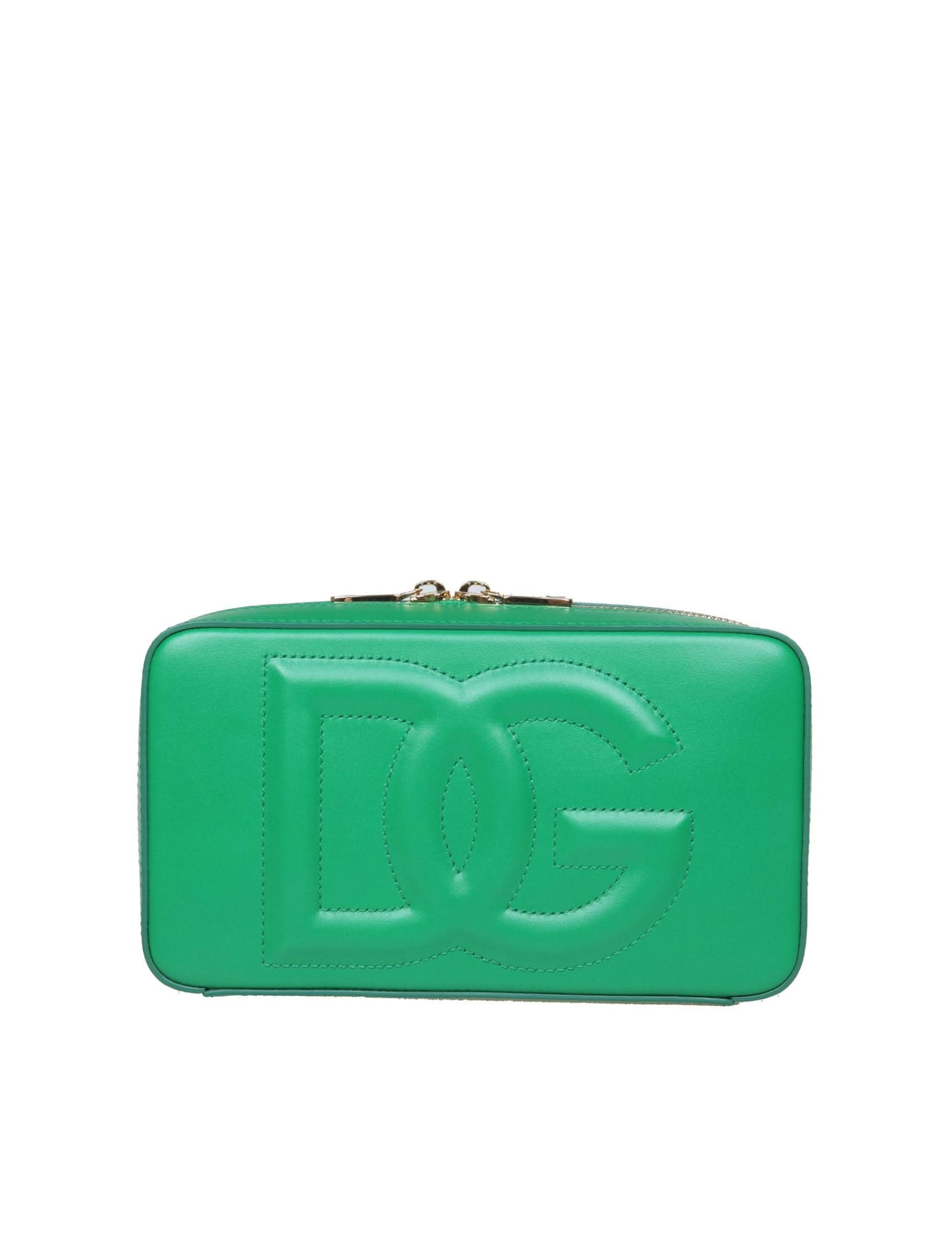 Dolce & Gabbana Case Bedroom Bag In Smooth Green Calfskin