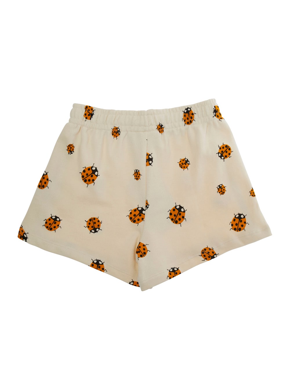 Shop Mini Rodini White Shorts With Elastic Waist And All-over Ladybug Embroidery In Cotton Girl