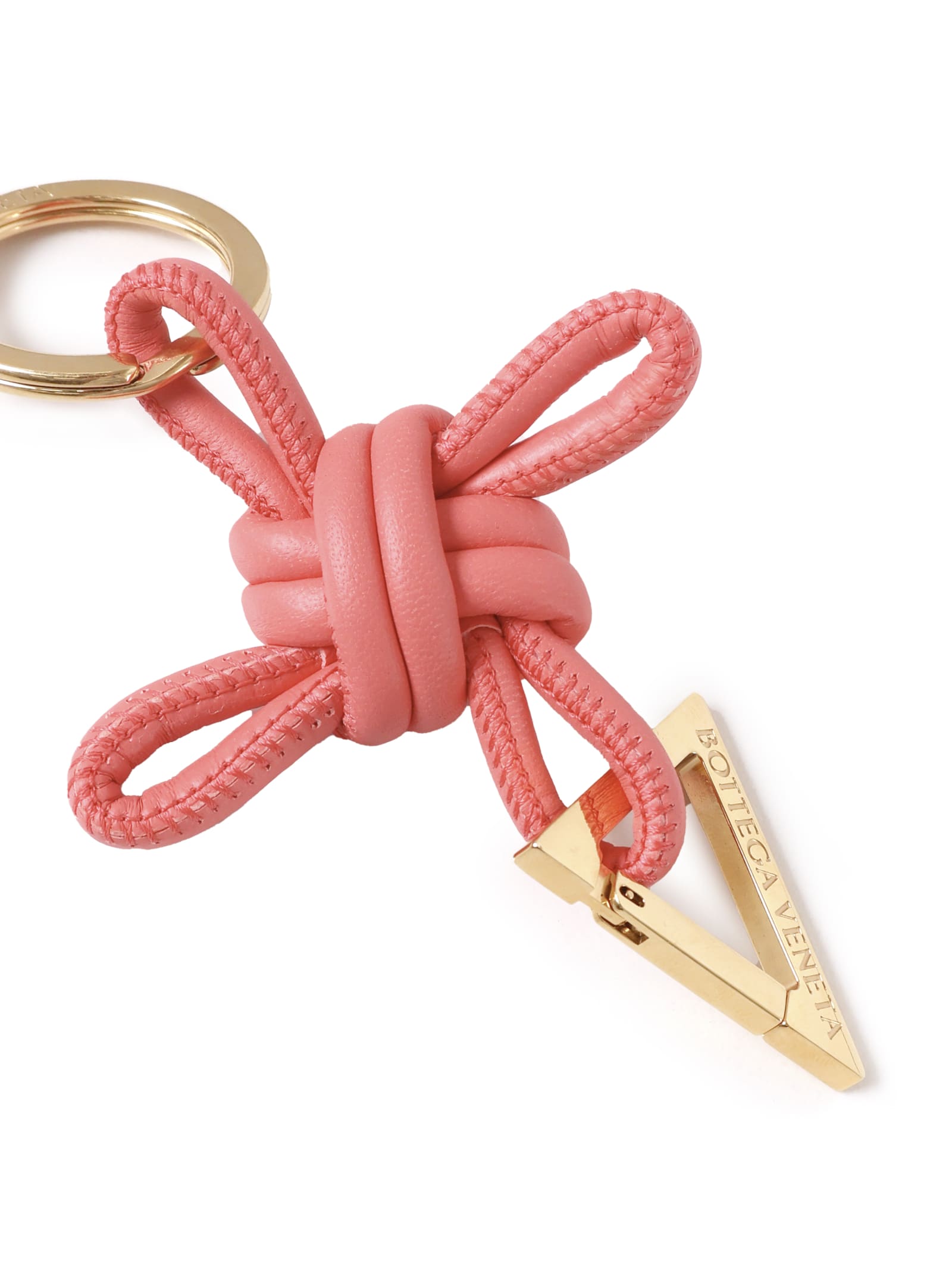 BOTTEGA VENETA TRIANGLE KEY RING IN NAPPA LEATHER 