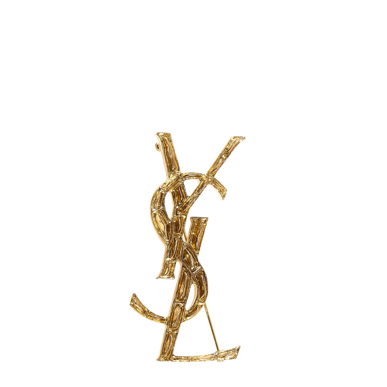 Shop Saint Laurent Brooche In Golden