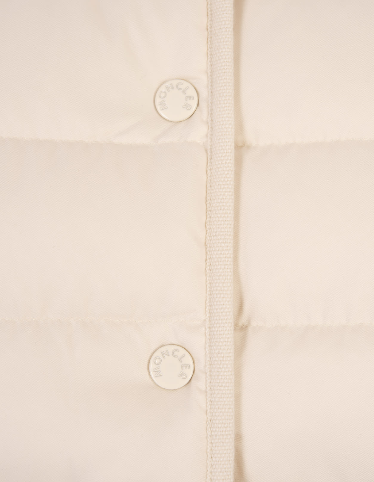 Shop Moncler White Wool Padded Cardigan