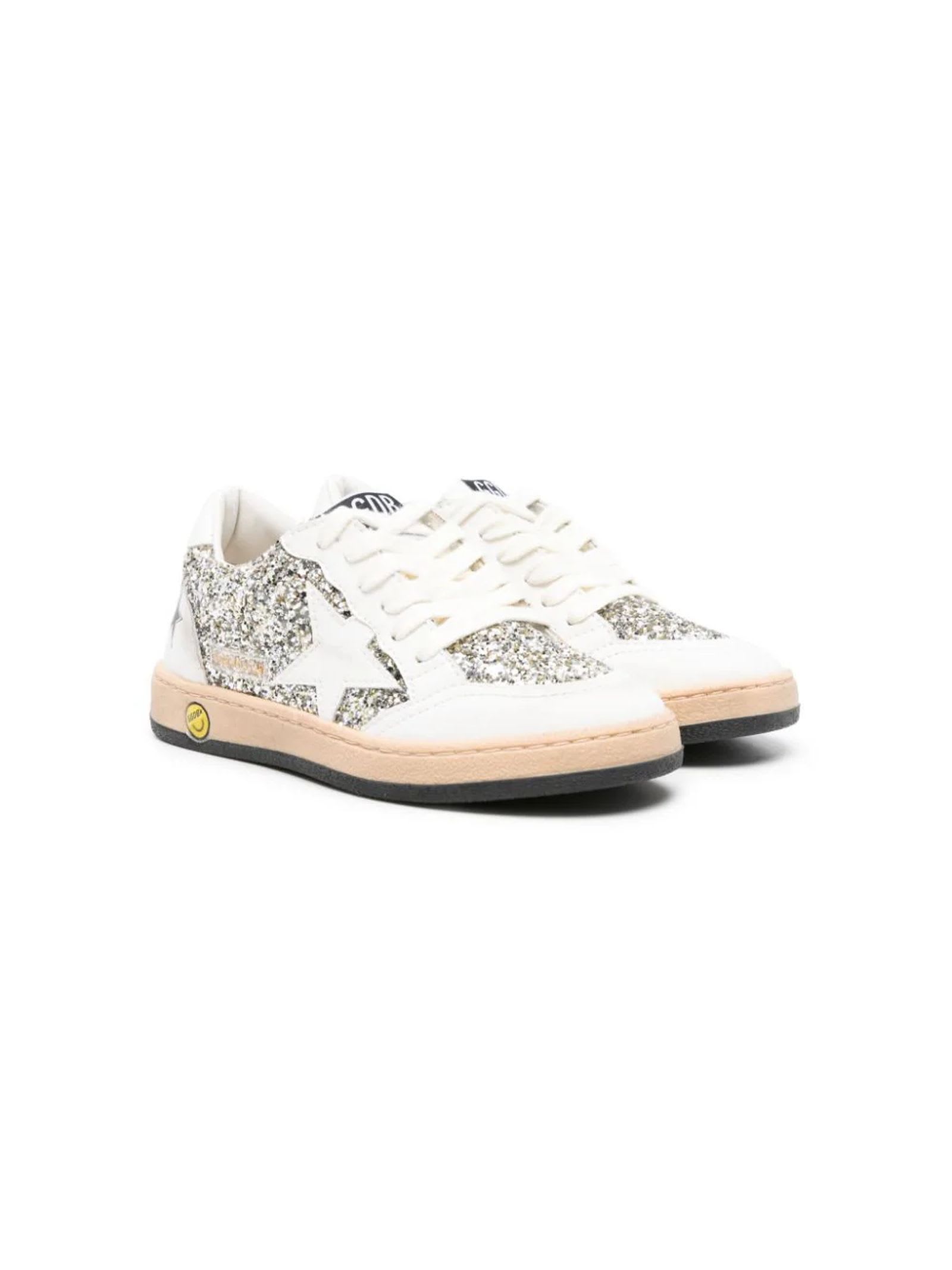 Shop Golden Goose White Leather Sneakers In Optic White/platinum