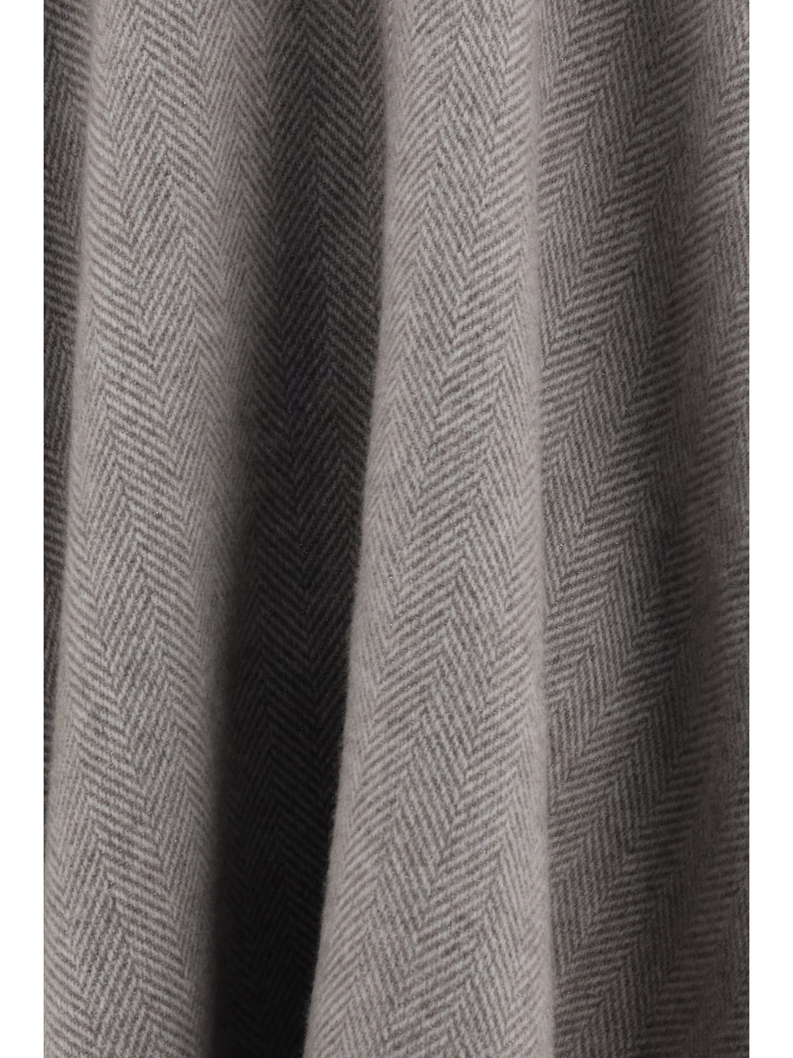 Brunello Cucinelli Reversible Cashmere Poncho Fringe Detail In Brown