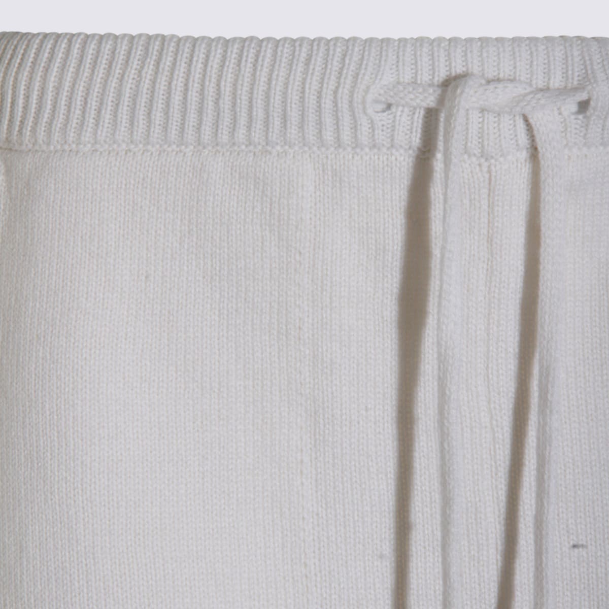 Antonelli Relaxed-fit White Cotton Pants With Drawstring Waist In Multi