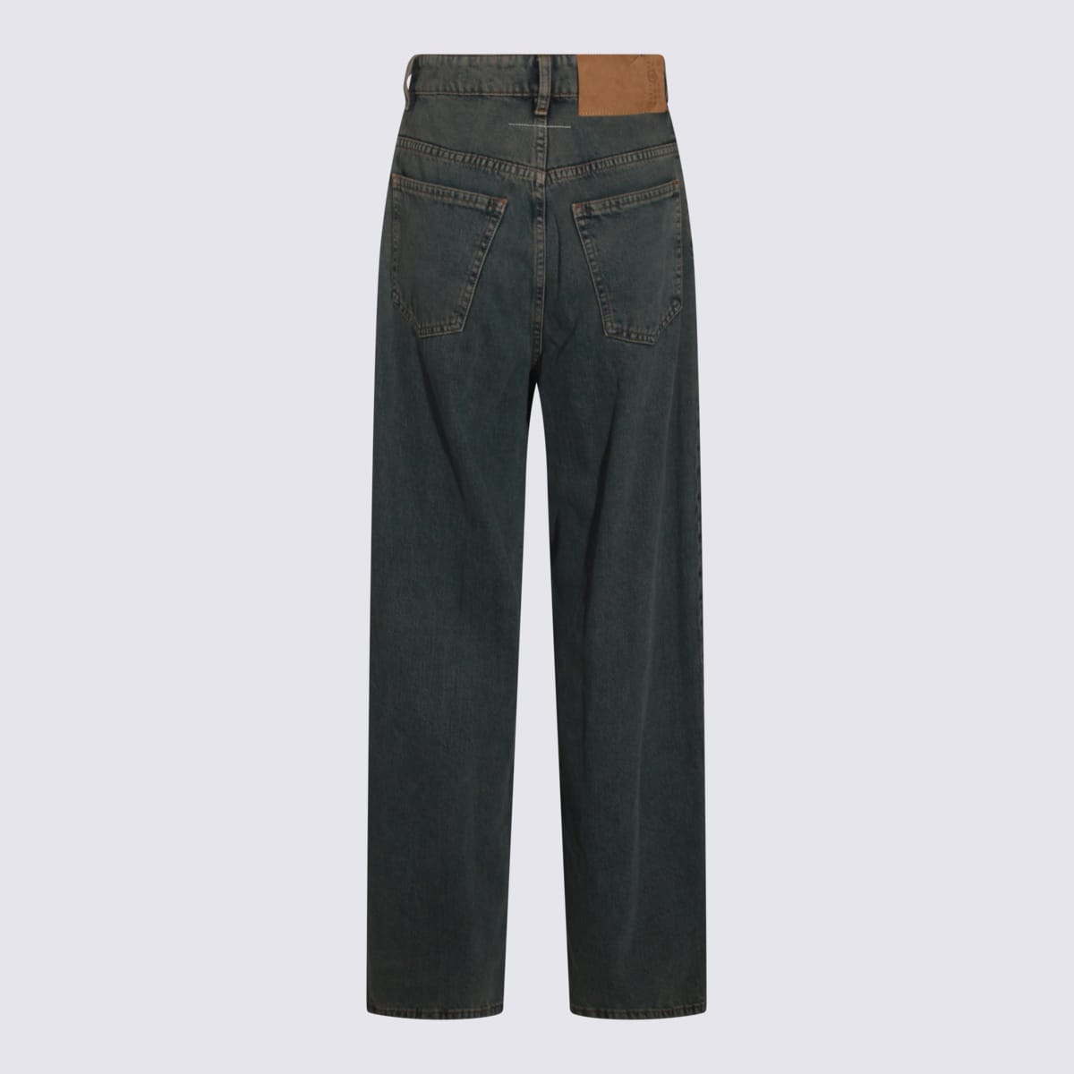 Mm6 Maison Margiela Straight Leg Five-pocket Trousers With Belt Loops In Blue