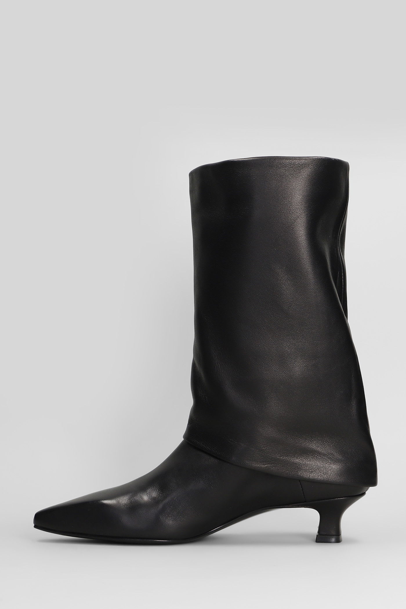 The Seller Low Heels Ankle Boots In Black Leather In Black