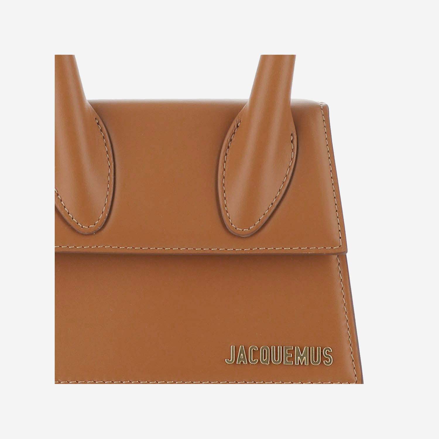 Shop Jacquemus Le Chiquito Moyen Bag In Leather Brown