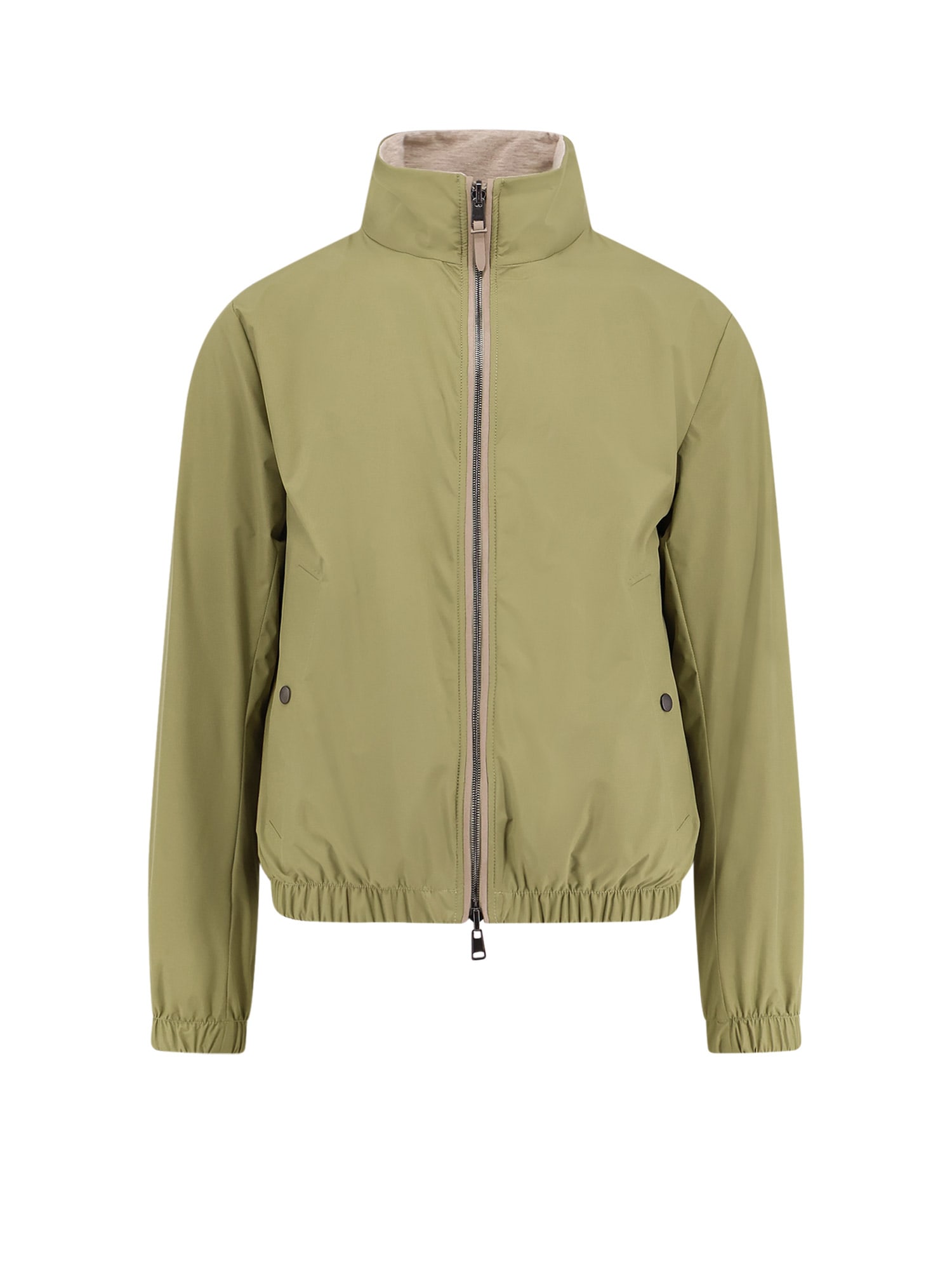 Hugo Boss Reversible Jacket With Elastic Cuffs And Collar In Green