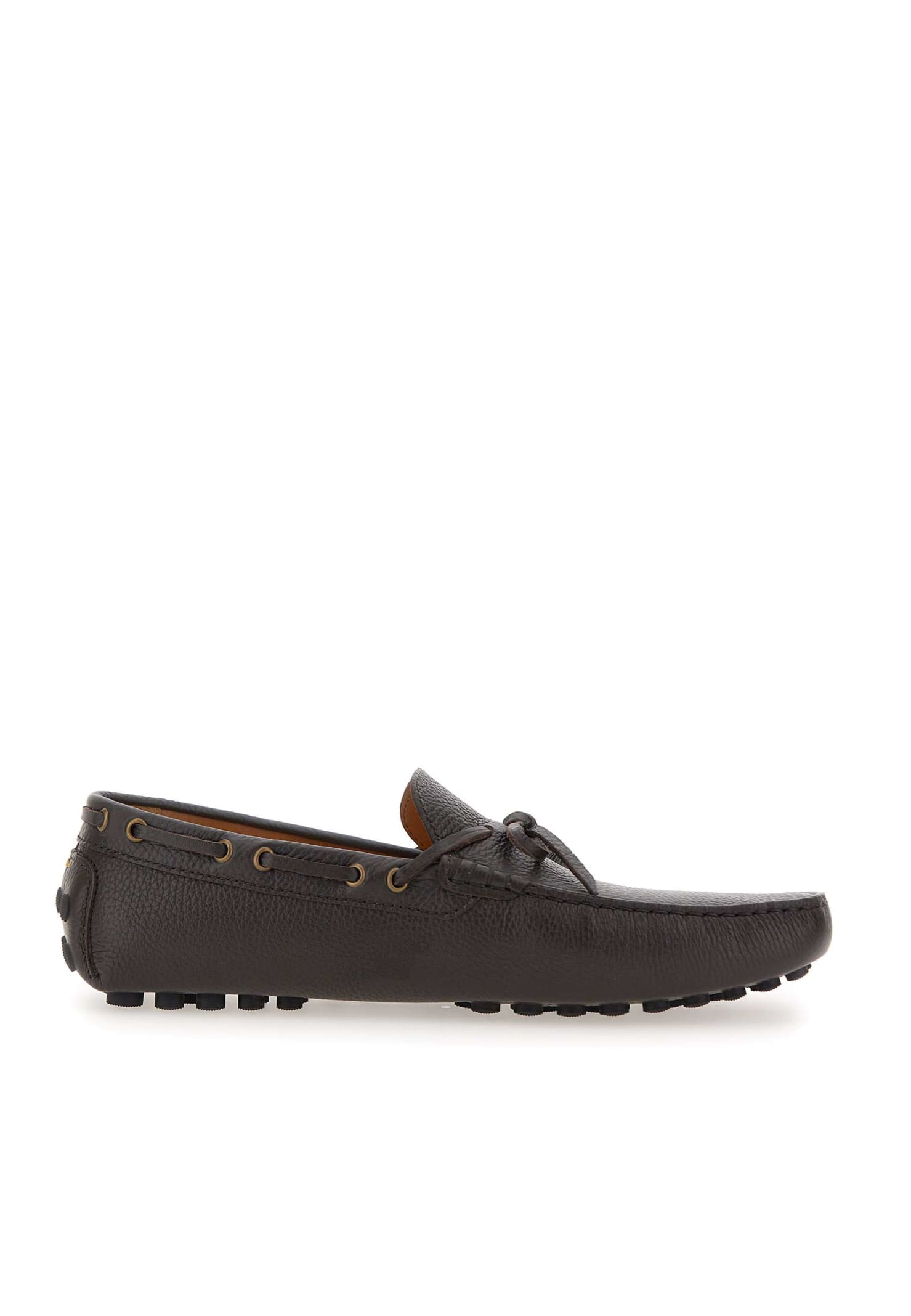 Shop Doucal's Leather Moccasin In Brown