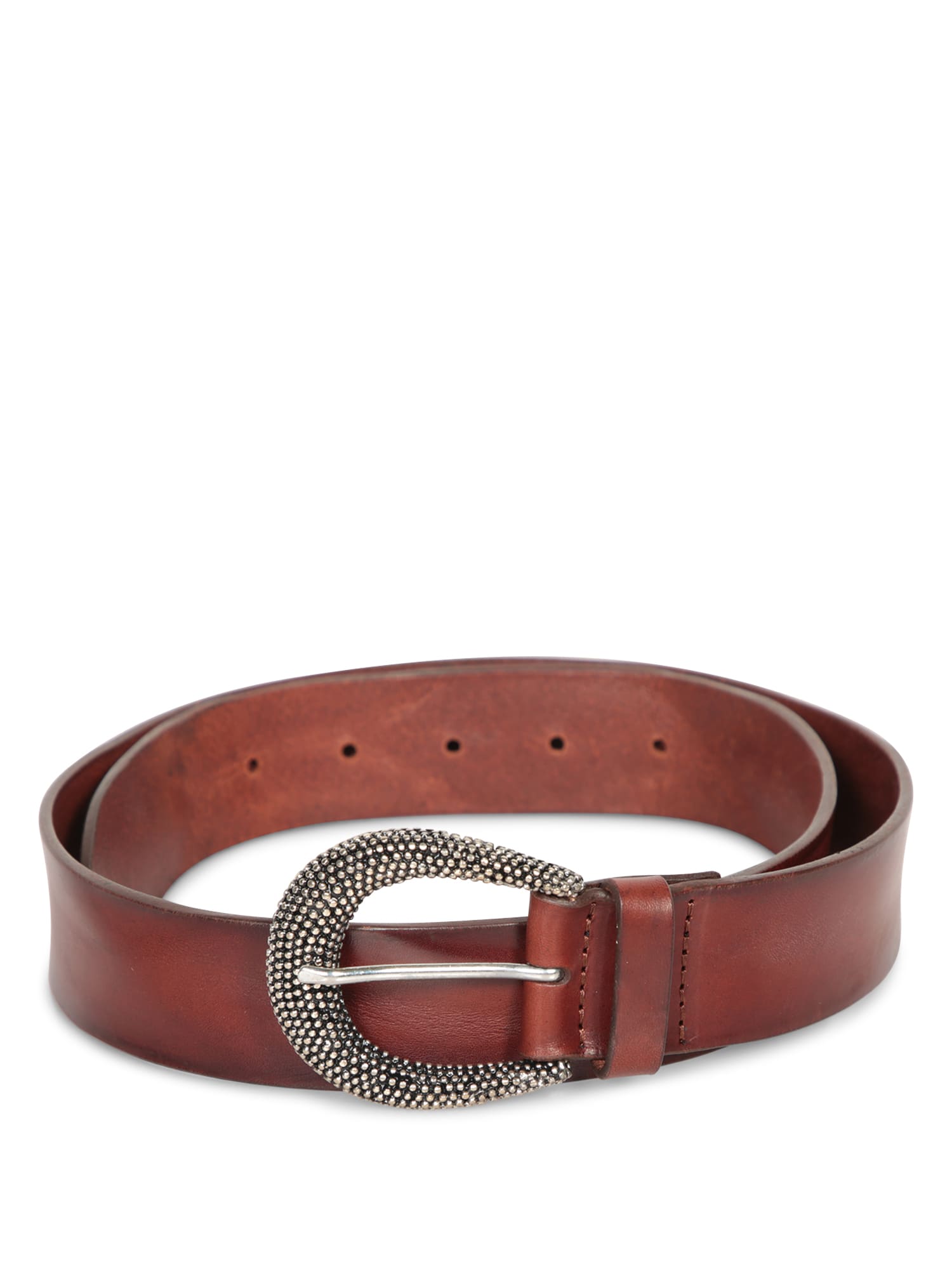 Orciani Bull Soft Burnt Leather Belt In Brown