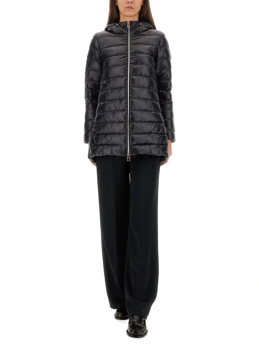 Herno Wide Leg Full Length Resort Trousers In Blue