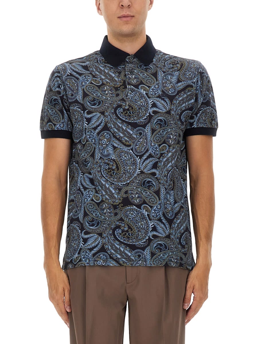 Etro Paisley Print Polo In Multi