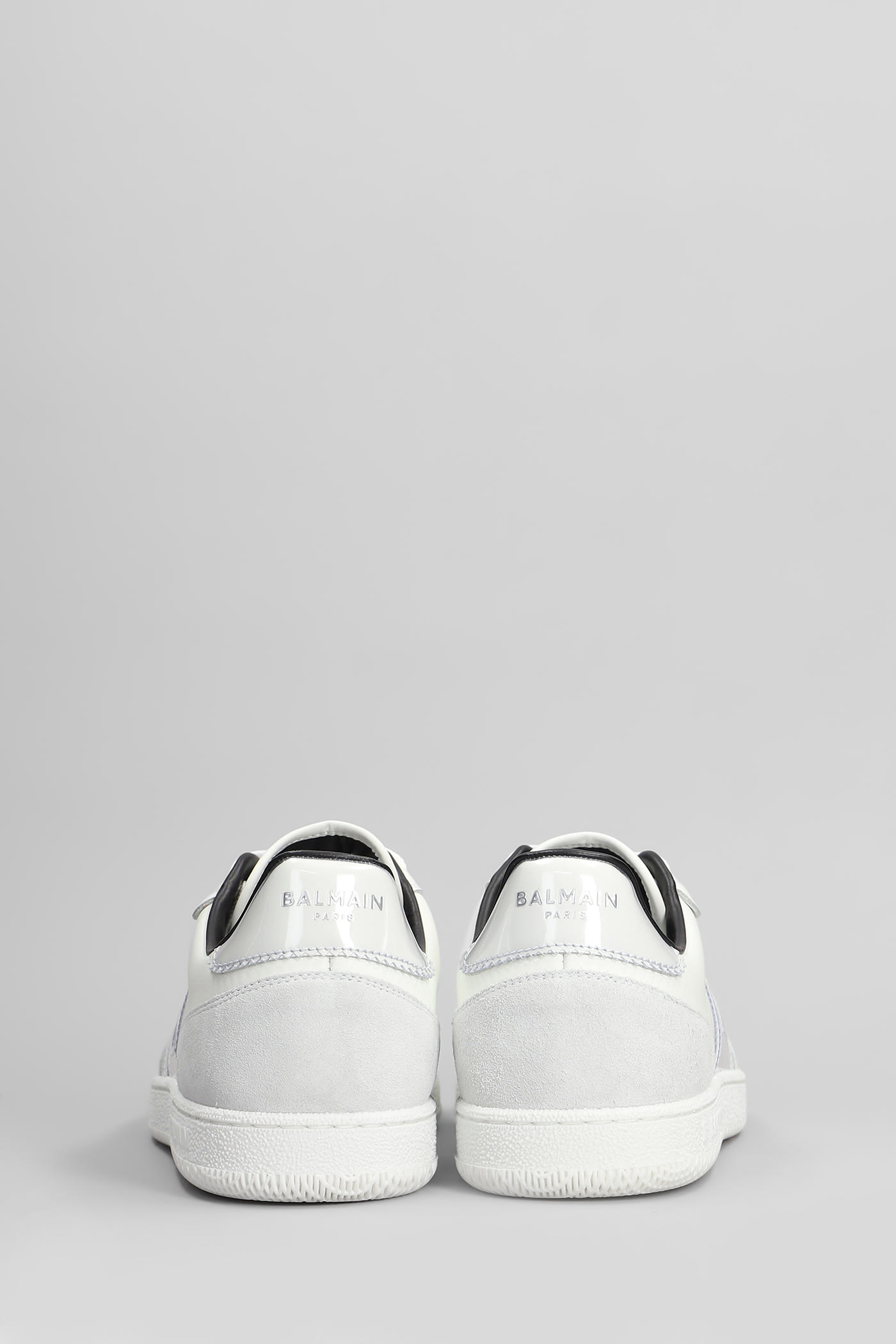 Balmain Swan Suede Sneakers In White Suede And Leather In White