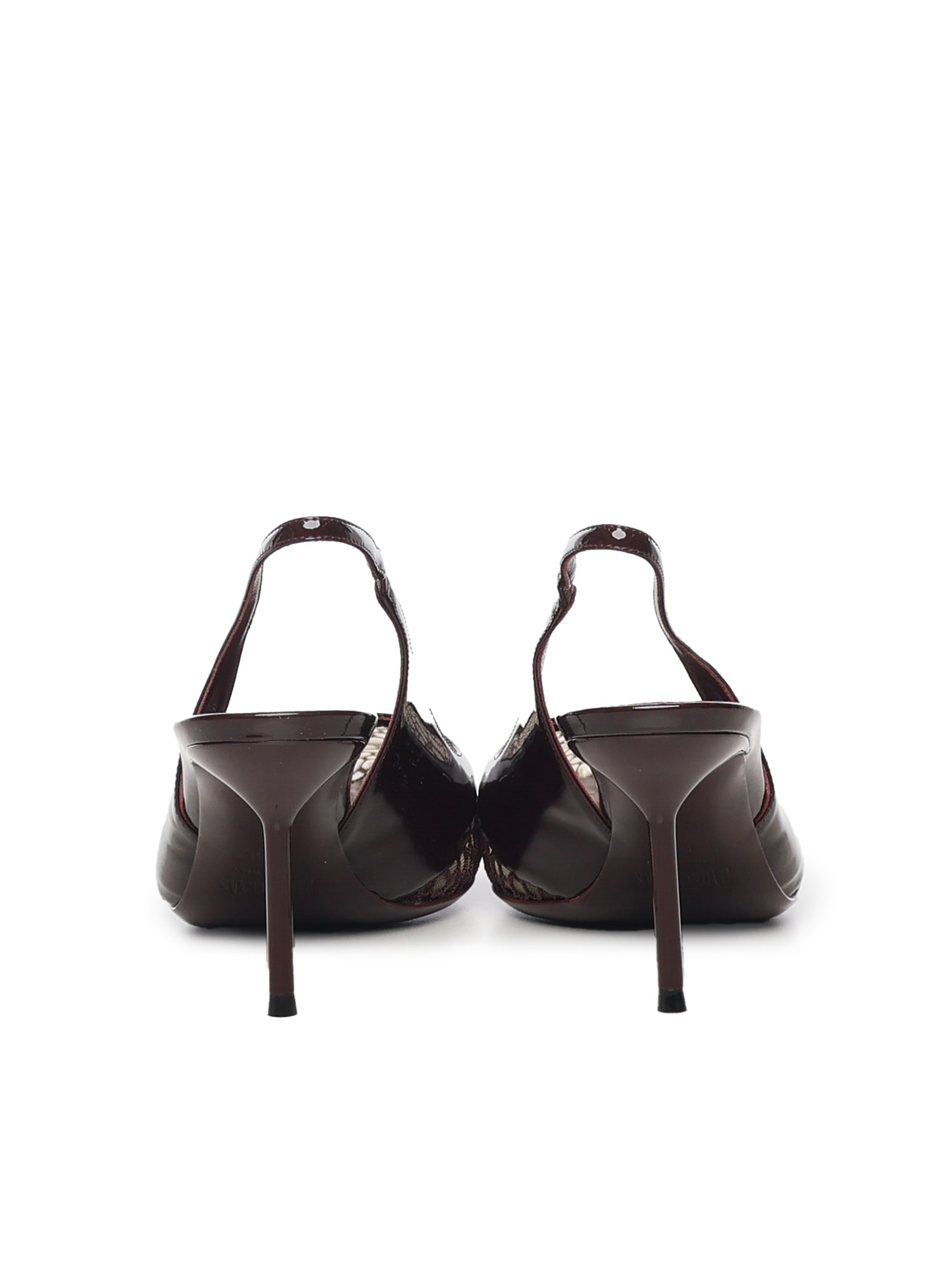 Paris Texas Lidia Patent Leather Slingbacks In Burgundy