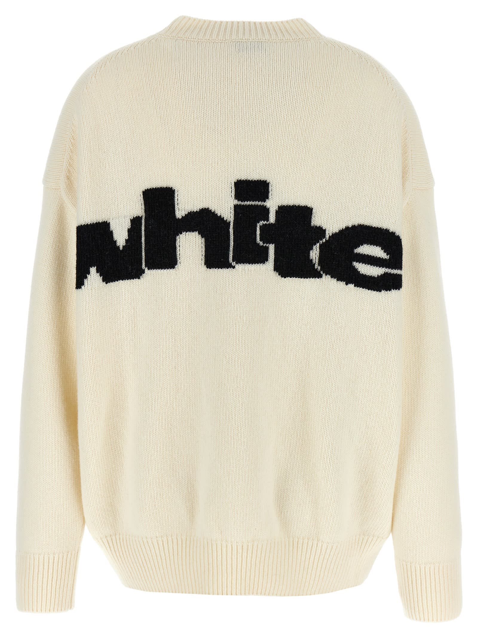 Shop Off-white Shared Logo Sweater In White/black