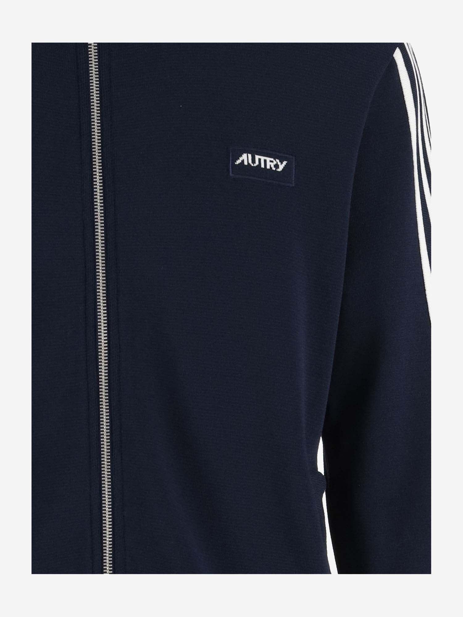 Shop Autry Viscose Blend Sweatshirt With Logo In Blue
