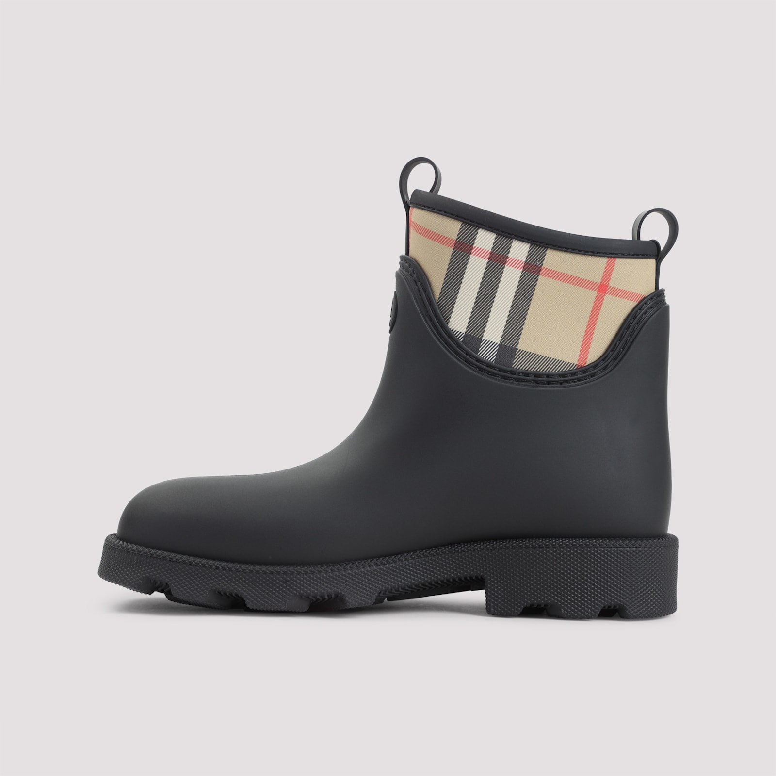 Burberry Marsh Stamp Rubber Ankle Boots In Black