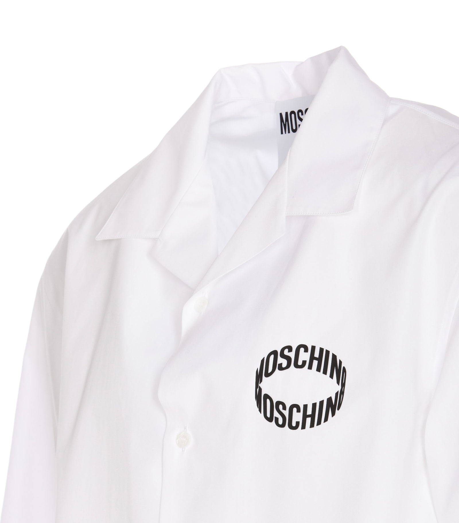 Shop Moschino Logo Shirt In White