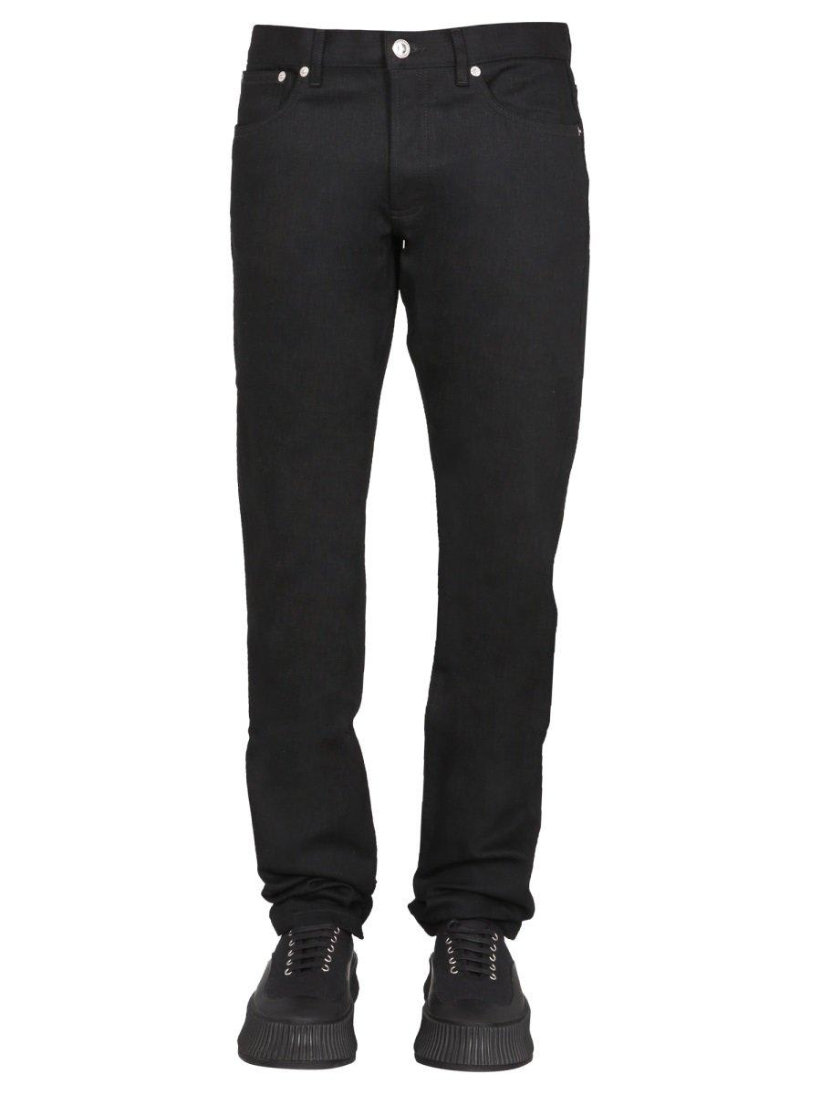 Shop Apc Slim Fit Straight-leg Jeans A.p.c. In Black