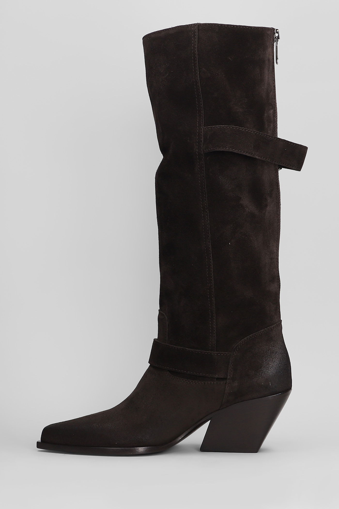 Elena Iachi 65mm Buckle-detailing Knee-high Boots In Brown