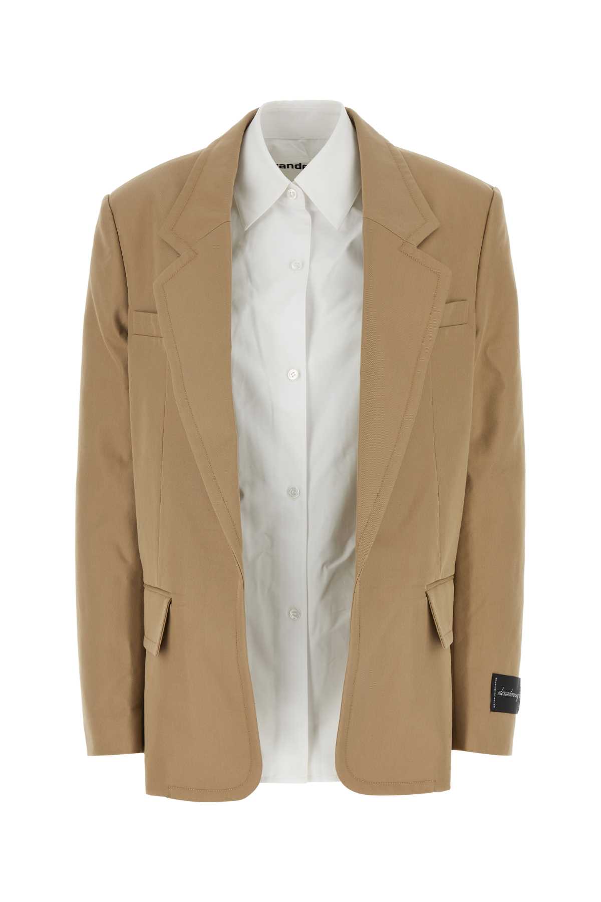 Shop Alexander Wang Beige Cotton Blend Blazer In Chino