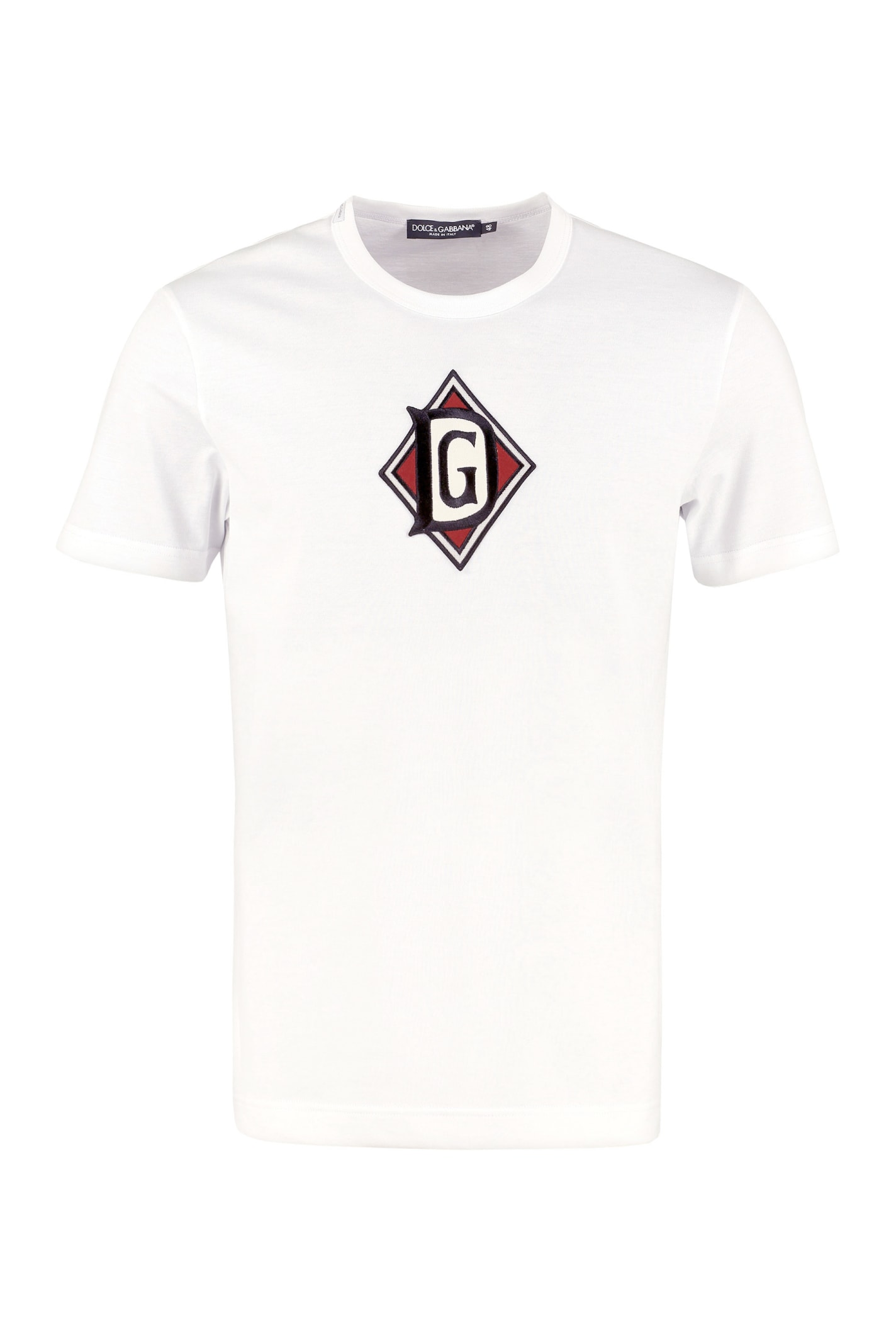 DOLCE & GABBANA LOGO EMBROIDERY COTTON T-SHIRT,11197136