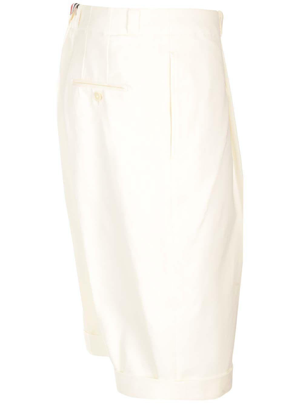 Shop Thom Browne Deconstructed Bermuda Shorts In White