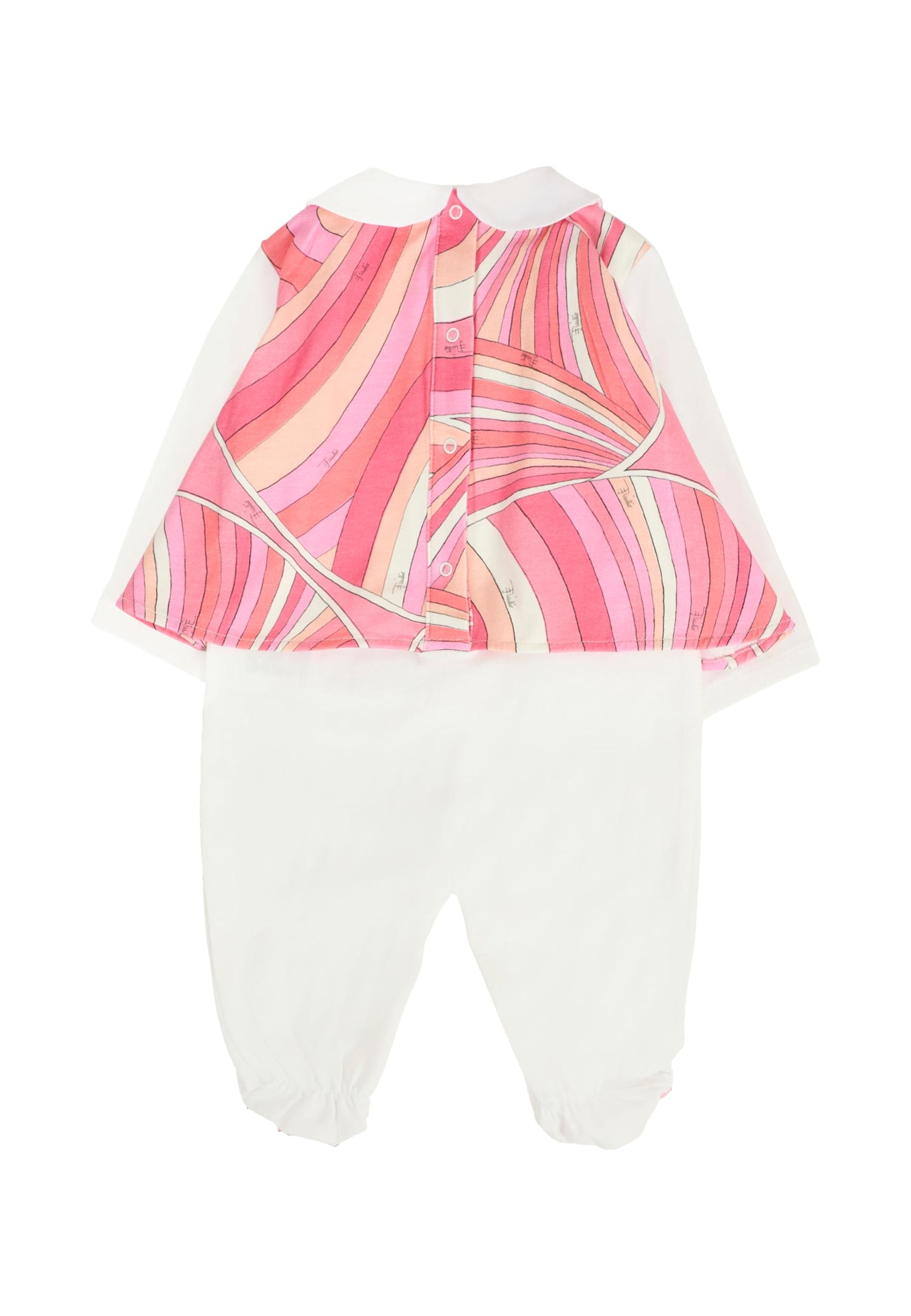 Pucci Pink Suit For Baby Girl With Print In Pink
