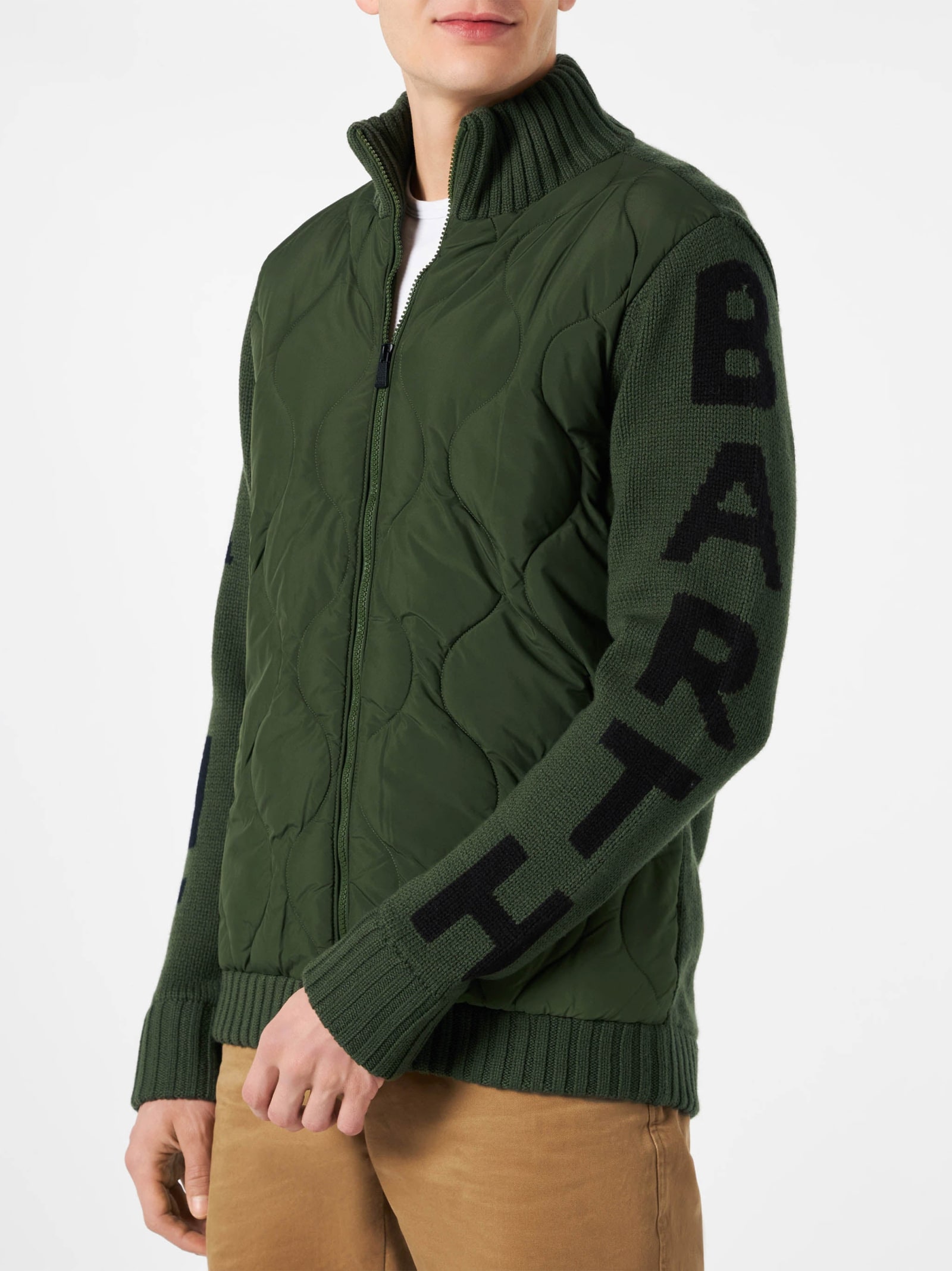 MC2 Saint Barth Man Military Green Padded Jacket