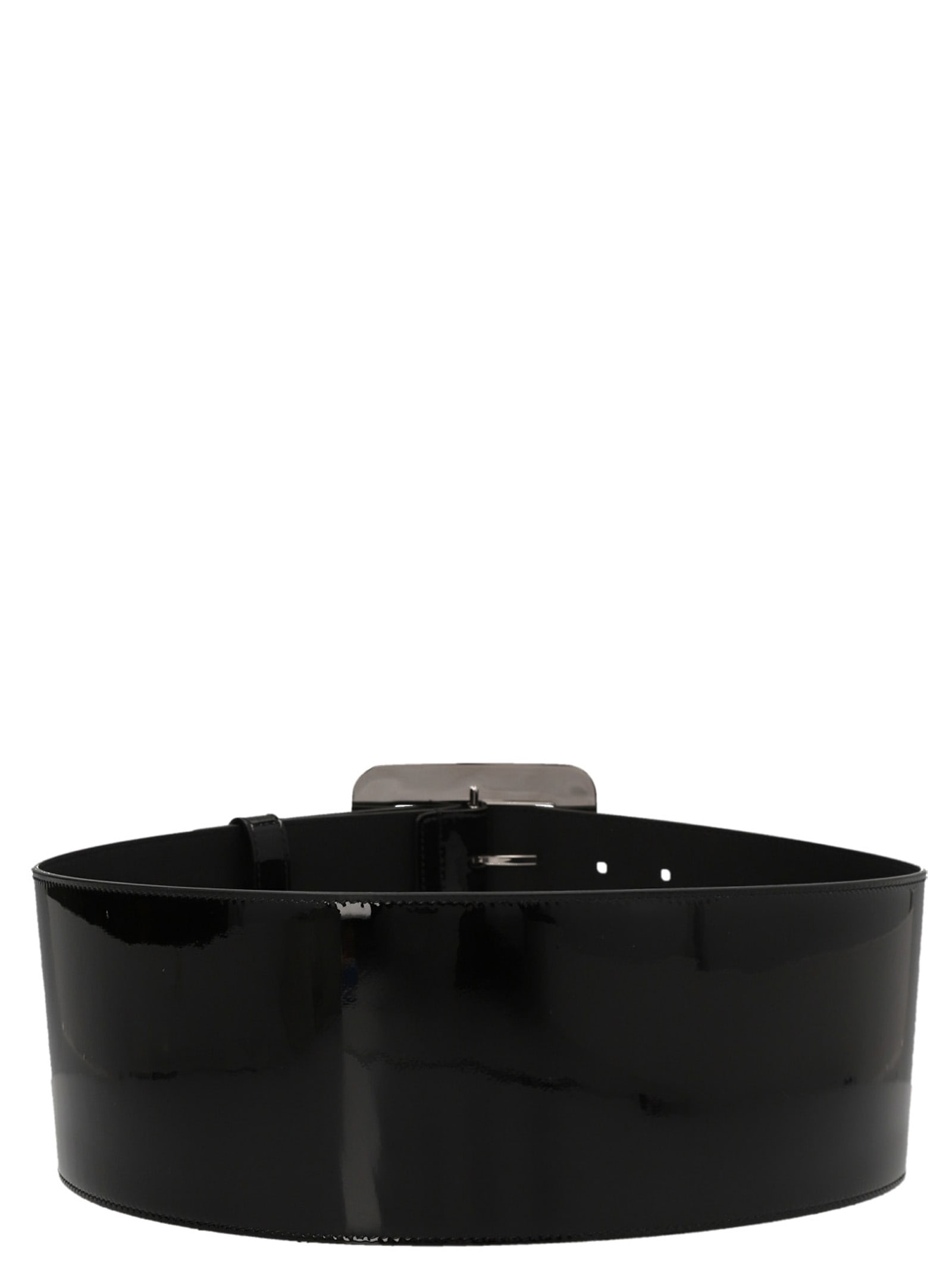 Shop Gucci Painted Leather Belt In Black