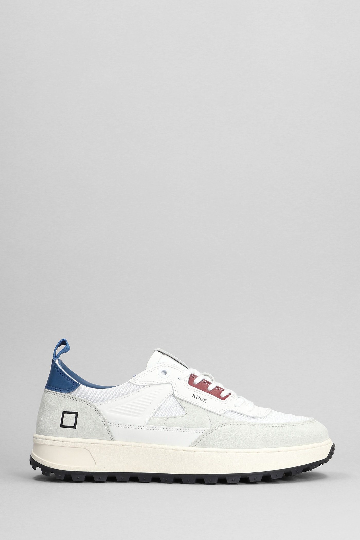 DATE KDUE SNEAKERS IN WHITE LEATHER AND FABRIC