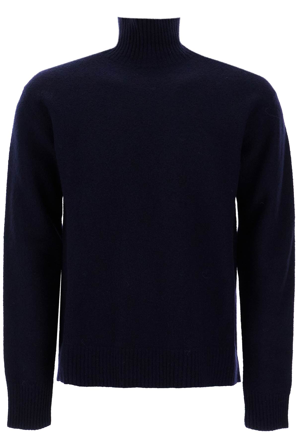 Shop Jil Sander High-neck Wool Pullover Sweater In Navy (blue)