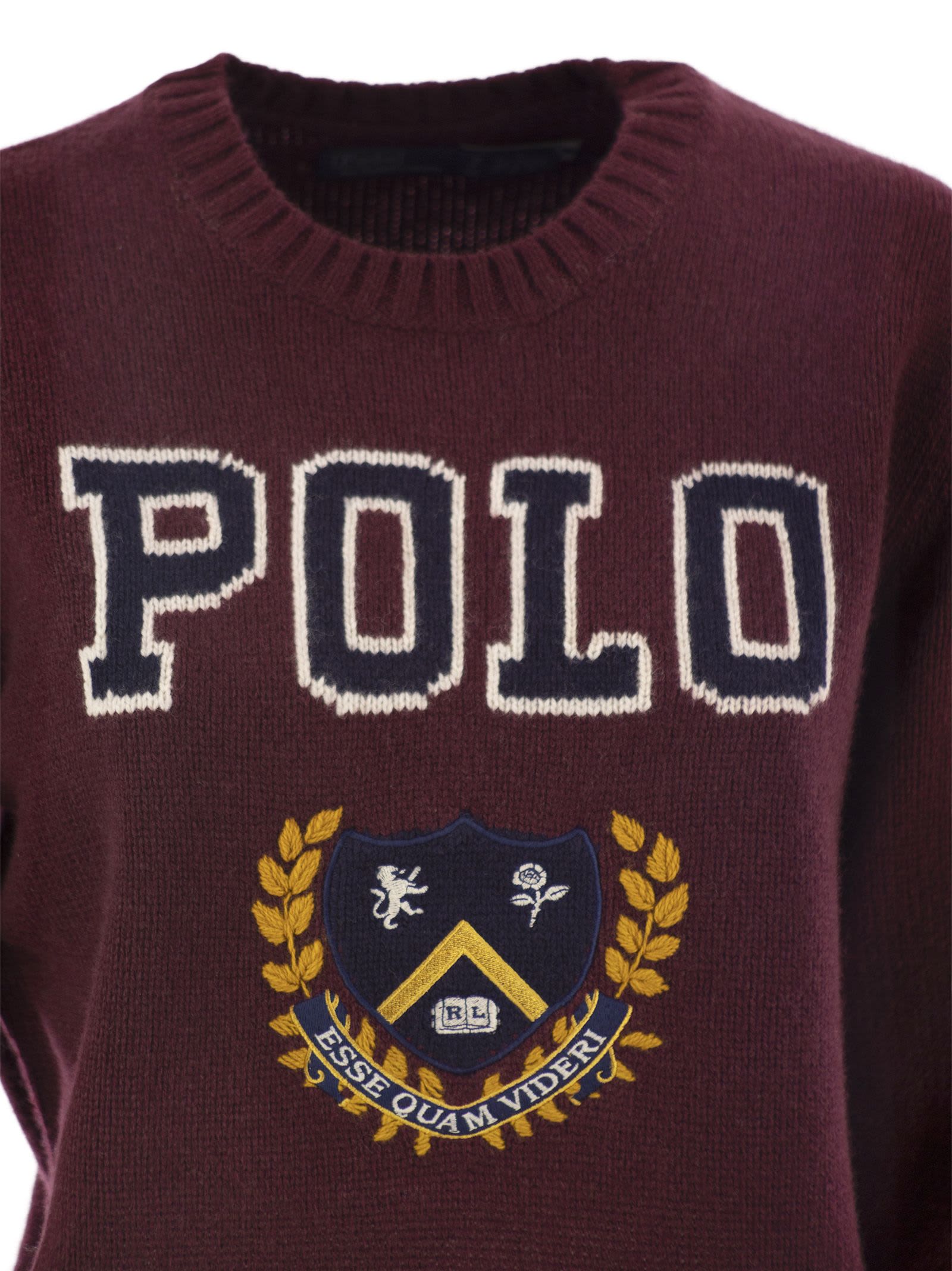 Shop Polo Ralph Lauren Maglione Rich Rugby Multi In Bordeaux