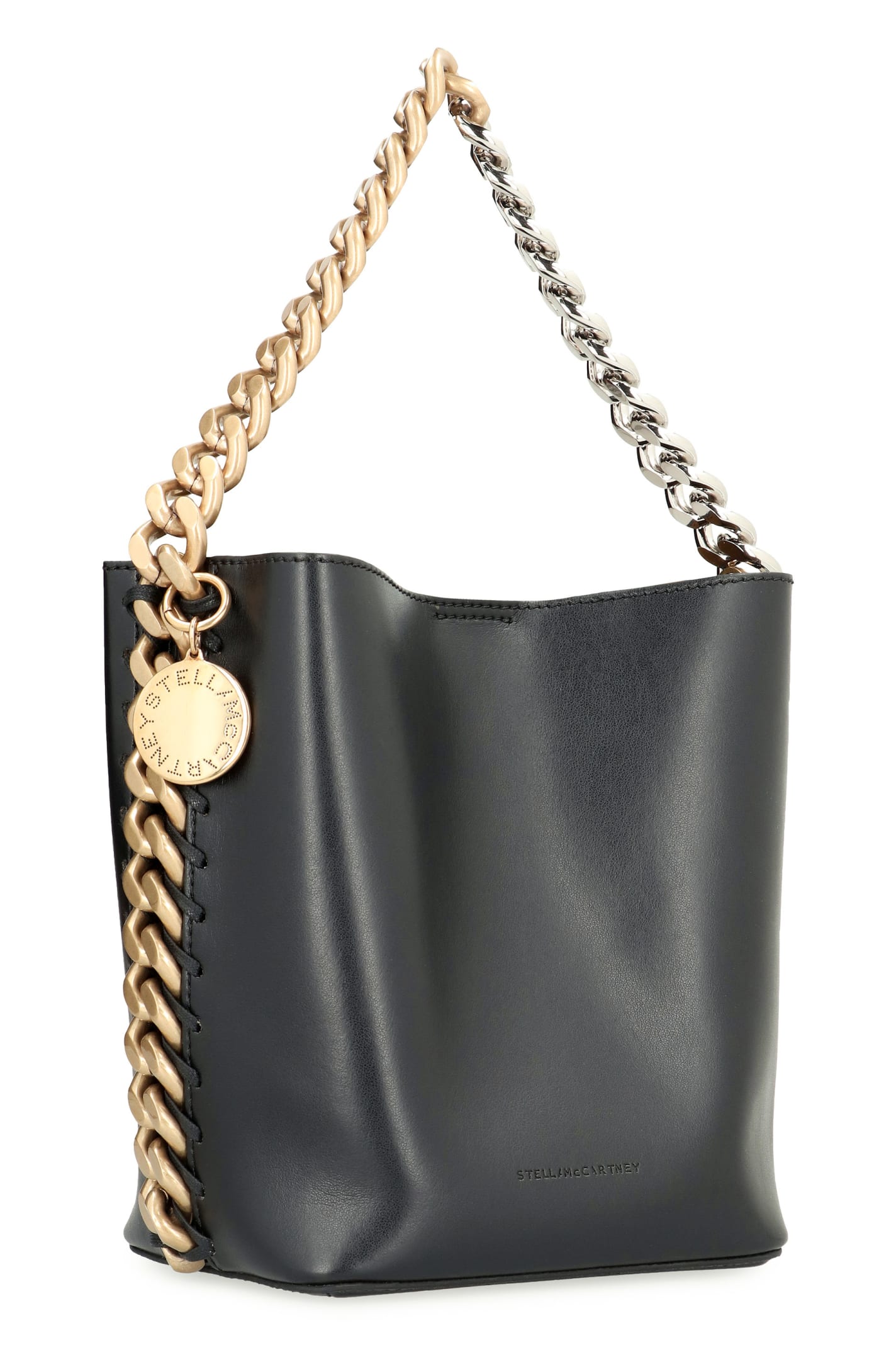 Shop Stella Mccartney Frayme Bucket Bag In Black