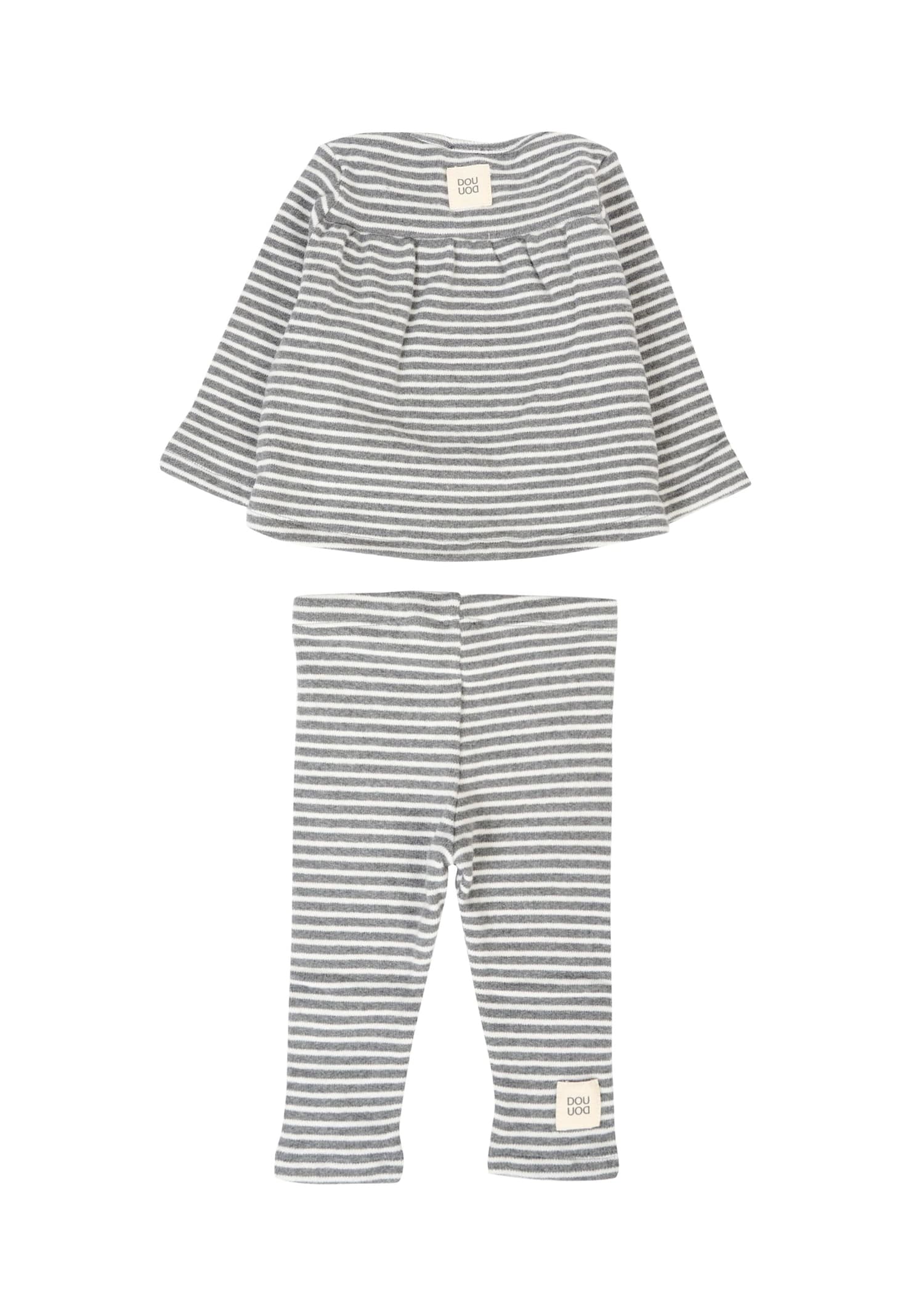Douuod Grey Newborn Set For Baby Girl With Patch In Gray