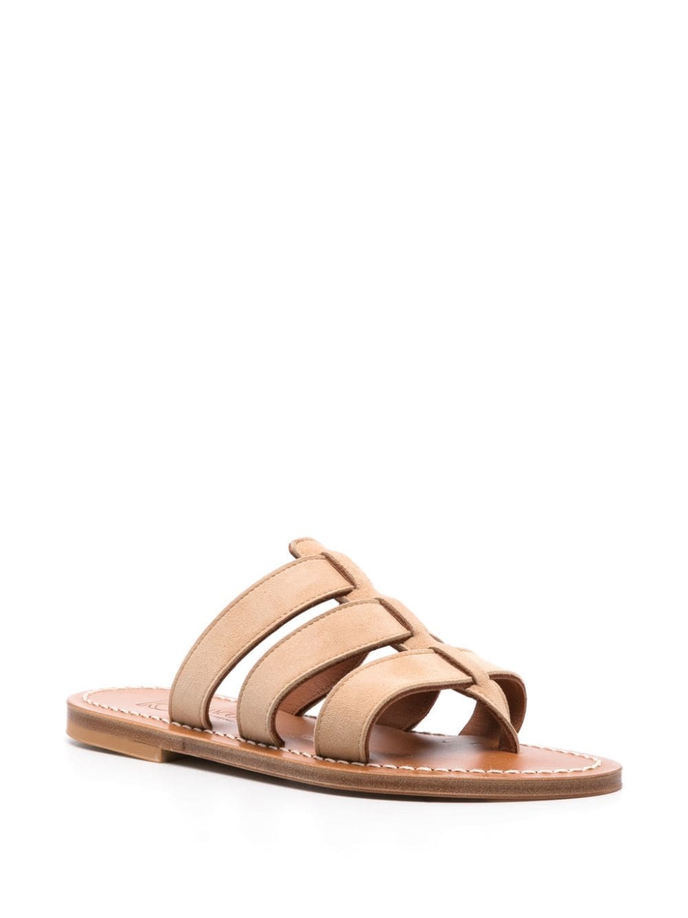 Kjacques K.jacques Dolon Leather Flat Mules In Brown