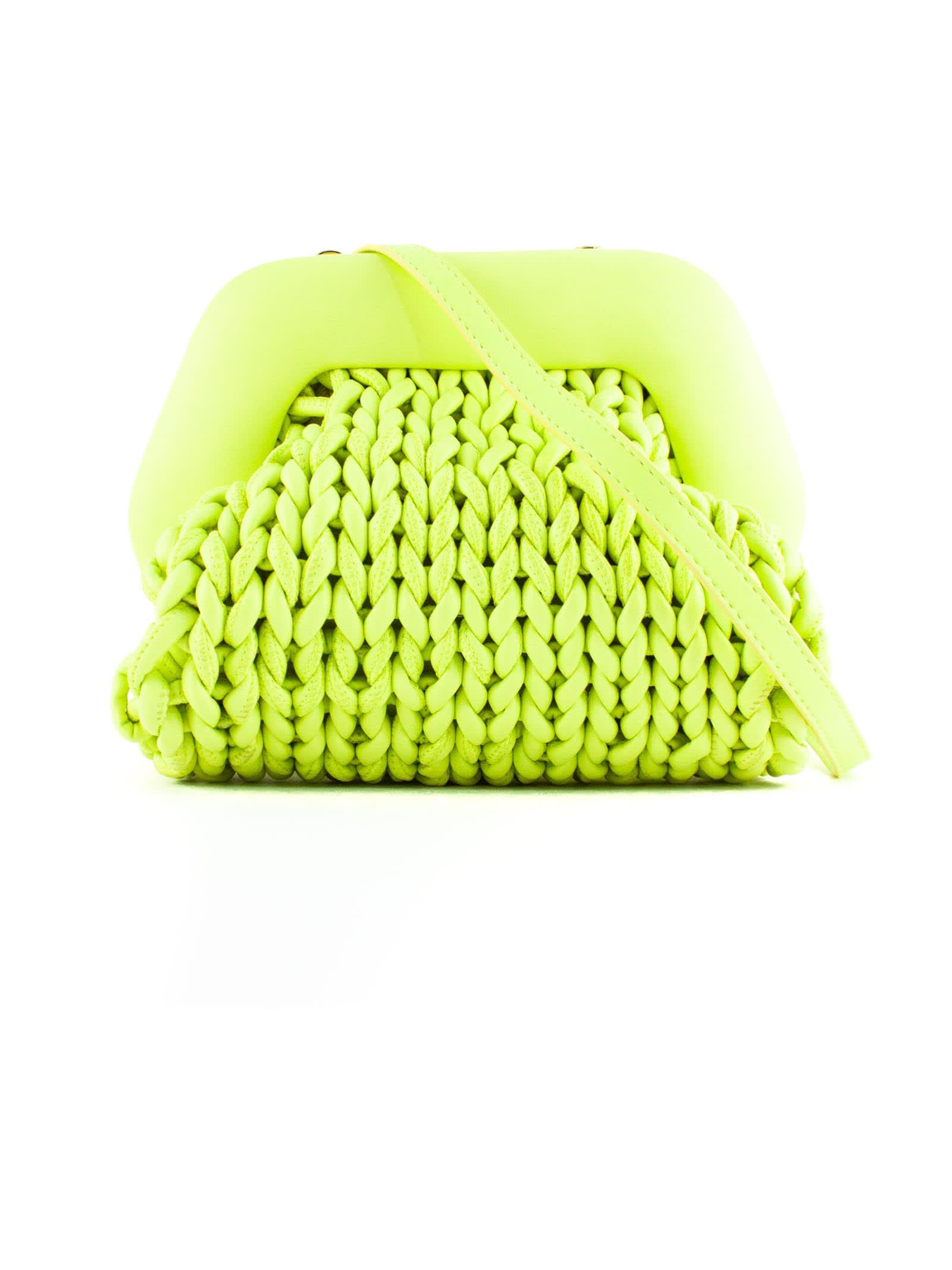 THEMOIRè Bios Knitted Yellow Clutch Bag