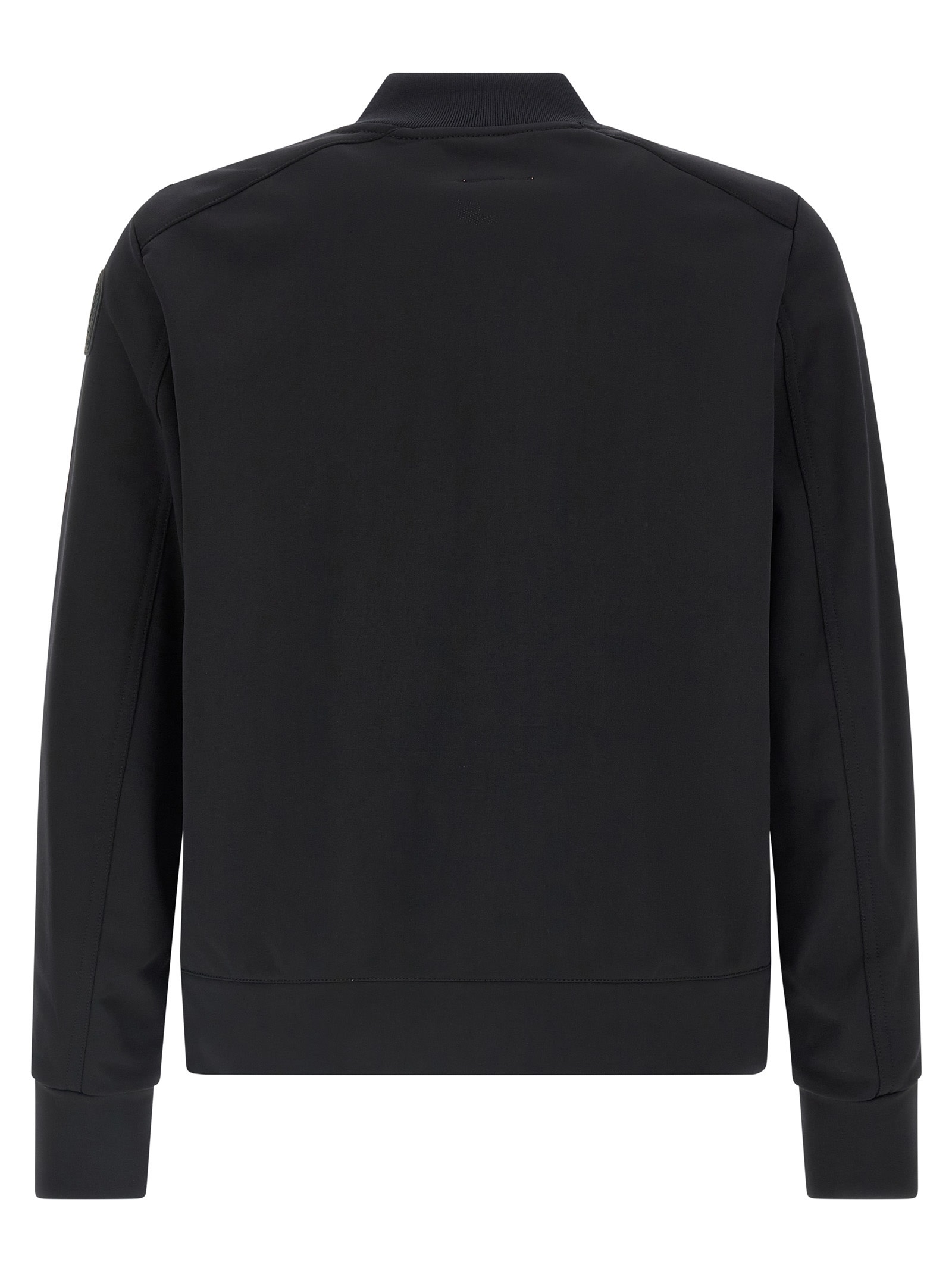 Parajumpers Ribbed Cuffs And Hem Sweatshirt With Zip Pocket In Black