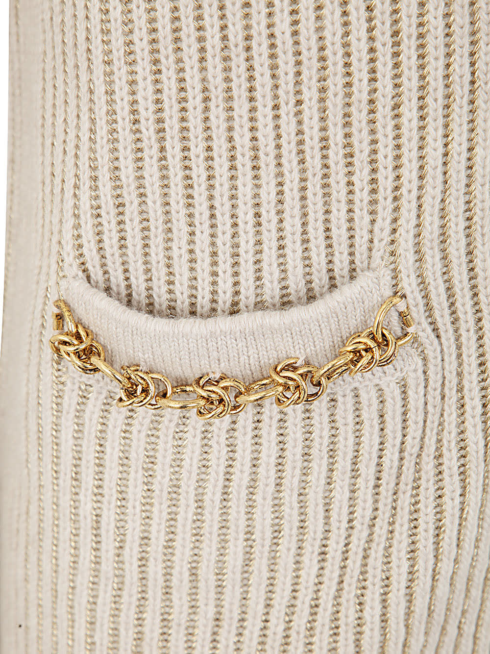 Shop Golden Goose Journey W`s Cardigan Wool Ribbed Jacquard In Lamb`s Wool Gold