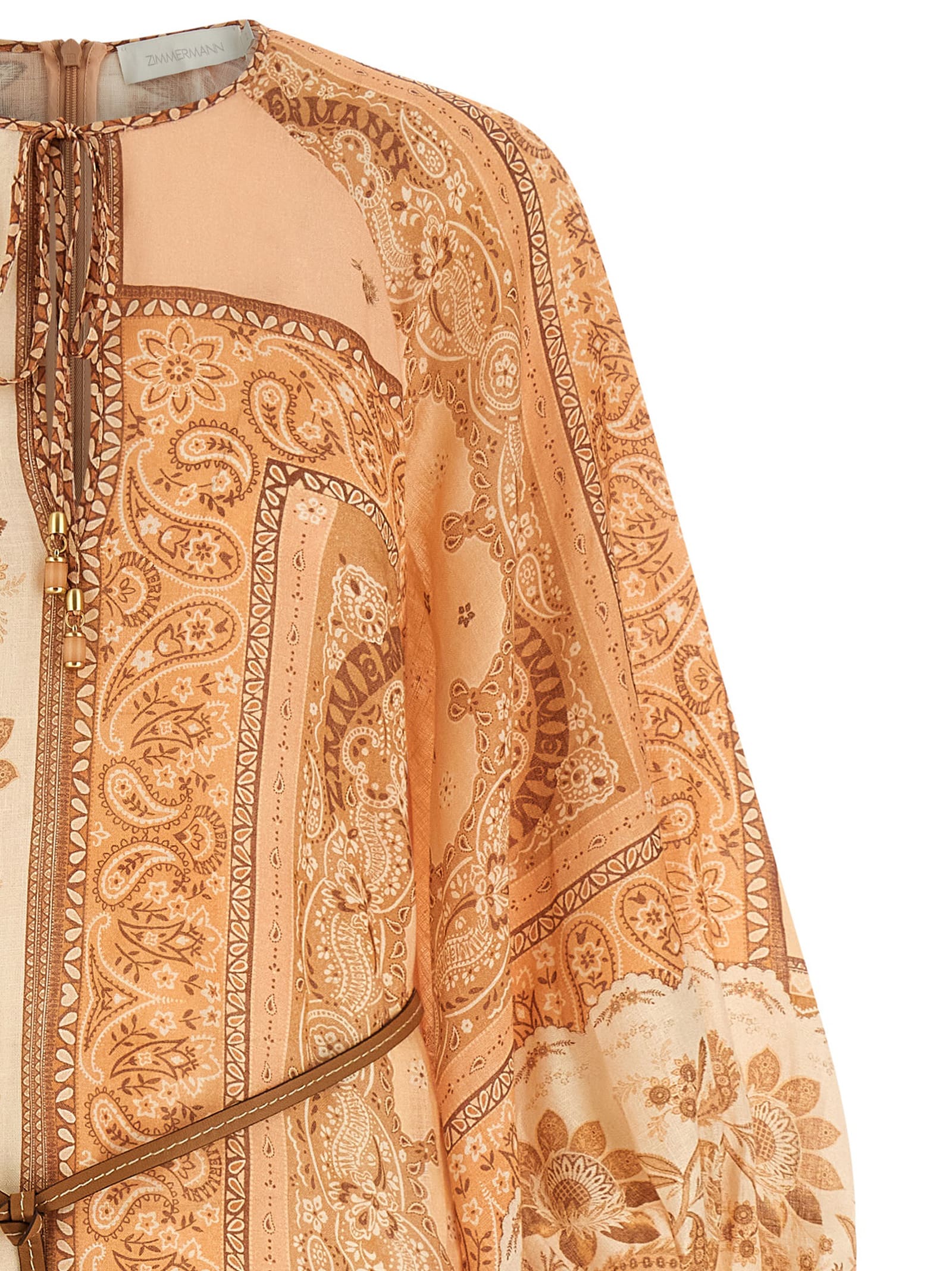 Zimmermann Pink Lucky Tunic Midi Dress In Brown