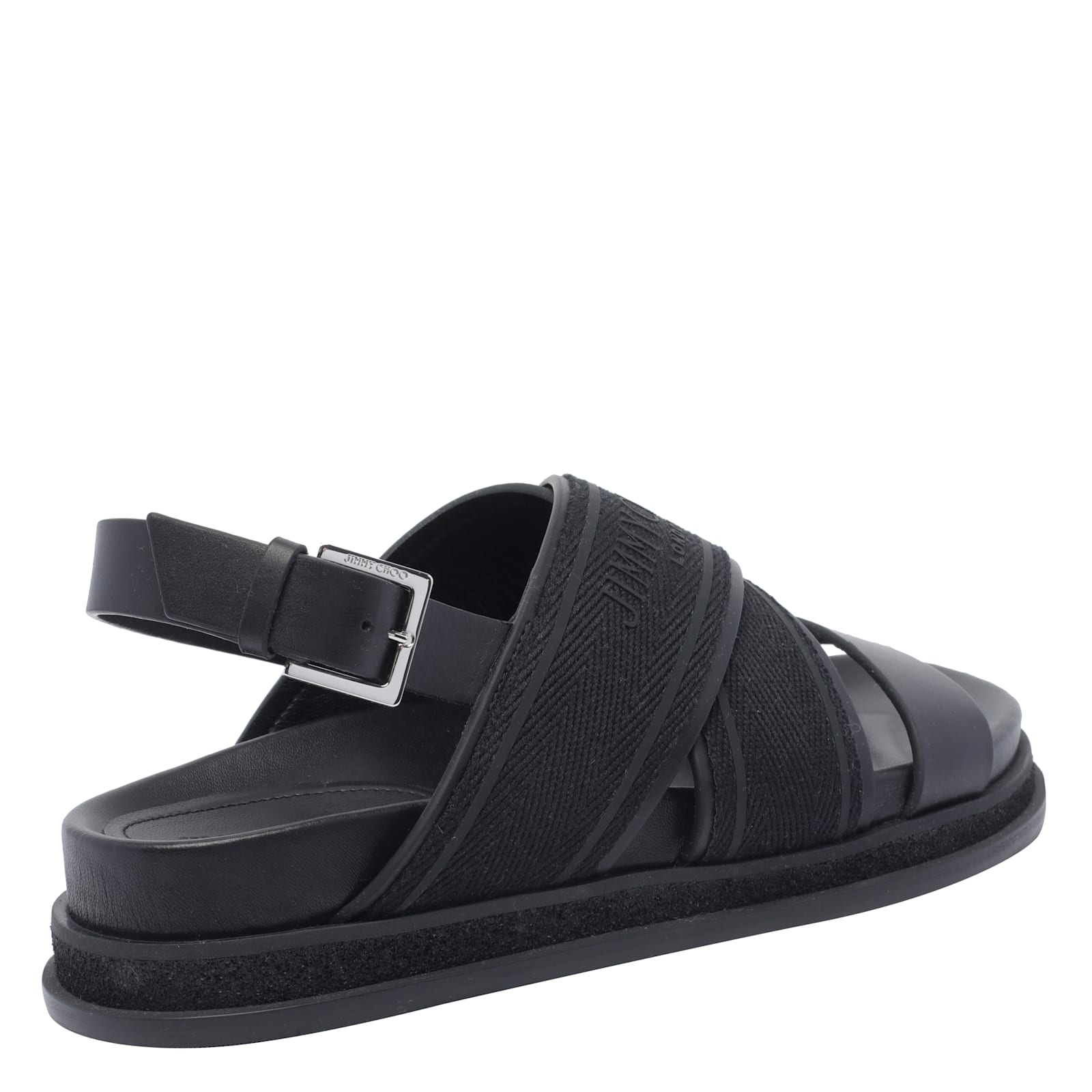 Jimmy Choo Joa Flat Sandals Textured Strap