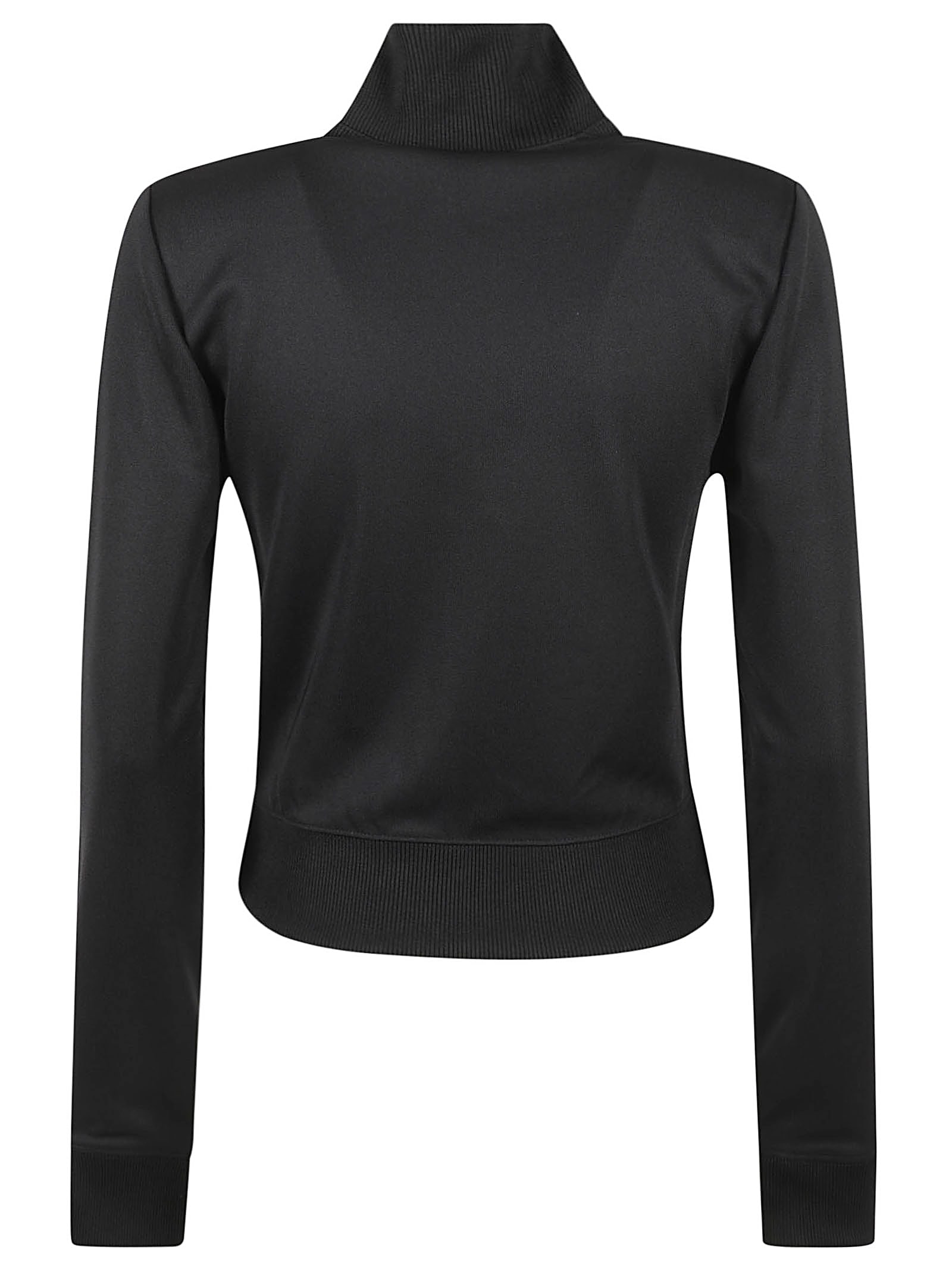 Shop Courrèges High Neck Cropped Jacket In Black