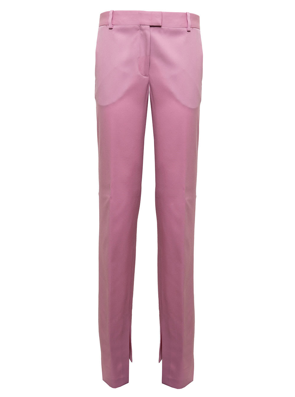 Shop Attico Womans Abram Pink Wool Tailored Pants