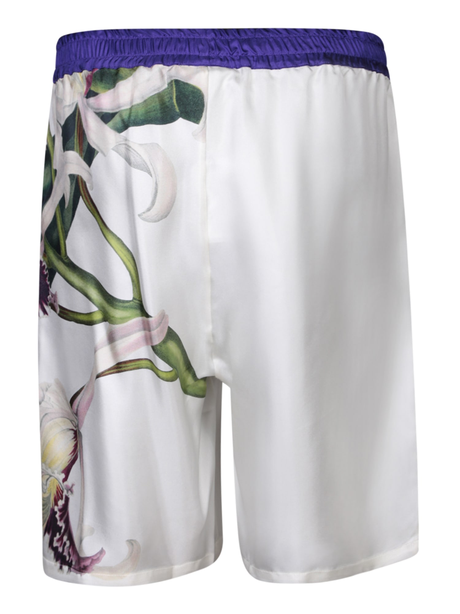 Shop Pierre-louis Mascia Aloe Organic White/multicolor Shorts